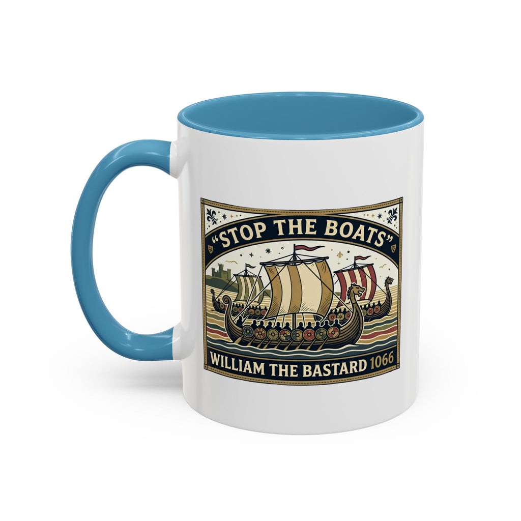 "Stop the Boats" Norman Protest Accent Coffee Mug — William the Bastard 1066 — 11oz