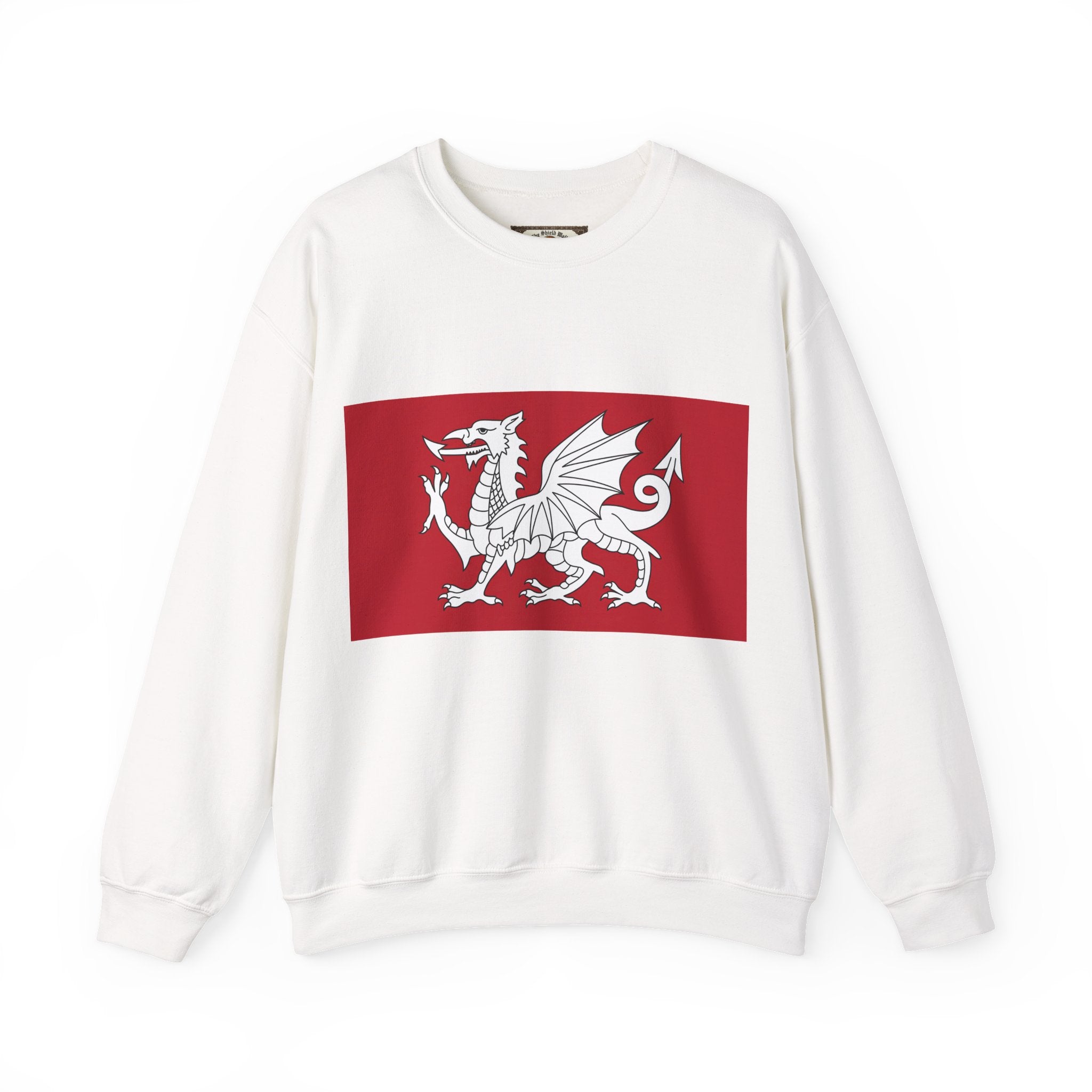 Wessex White Dragon Crewneck Sweatshirt — Anglo-Saxon England Emblem | Heritage Clothing