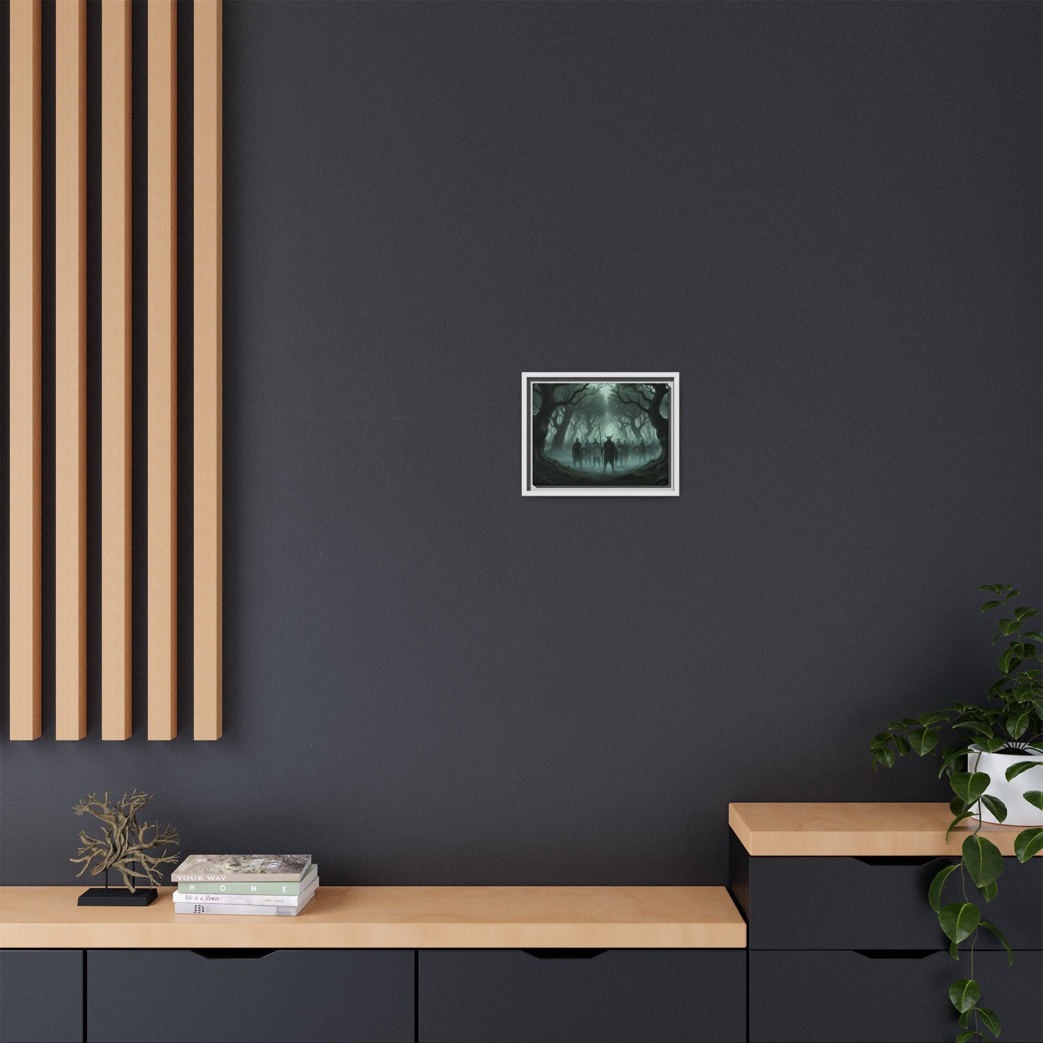 Viking Warriors Matte Framed Canvas — "Viking Ghosts of Kingley Vale"