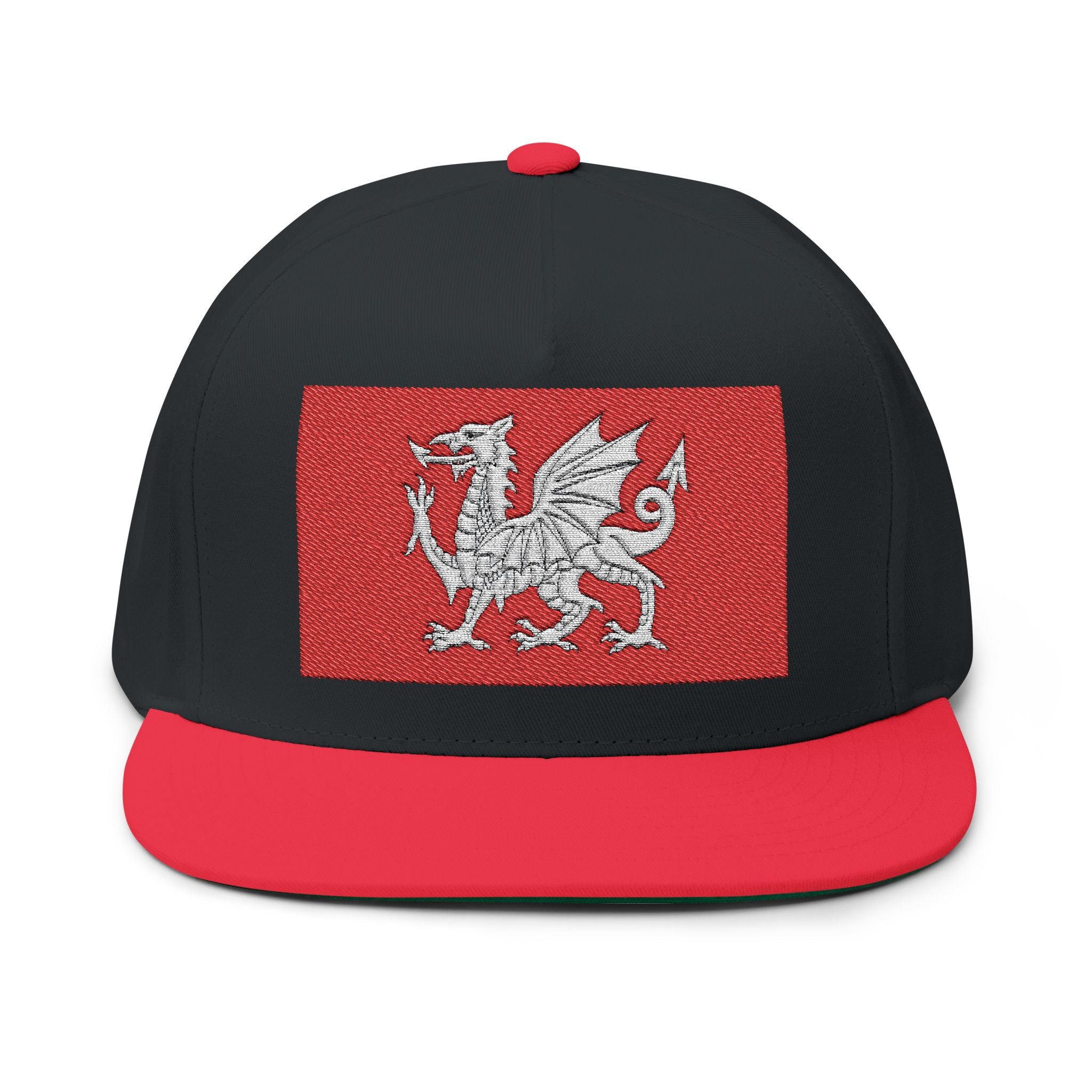 Wessex White Dragon Embroidered Flat Bill Cap — Anglo-Saxon Snapback | Heritage Clothing
