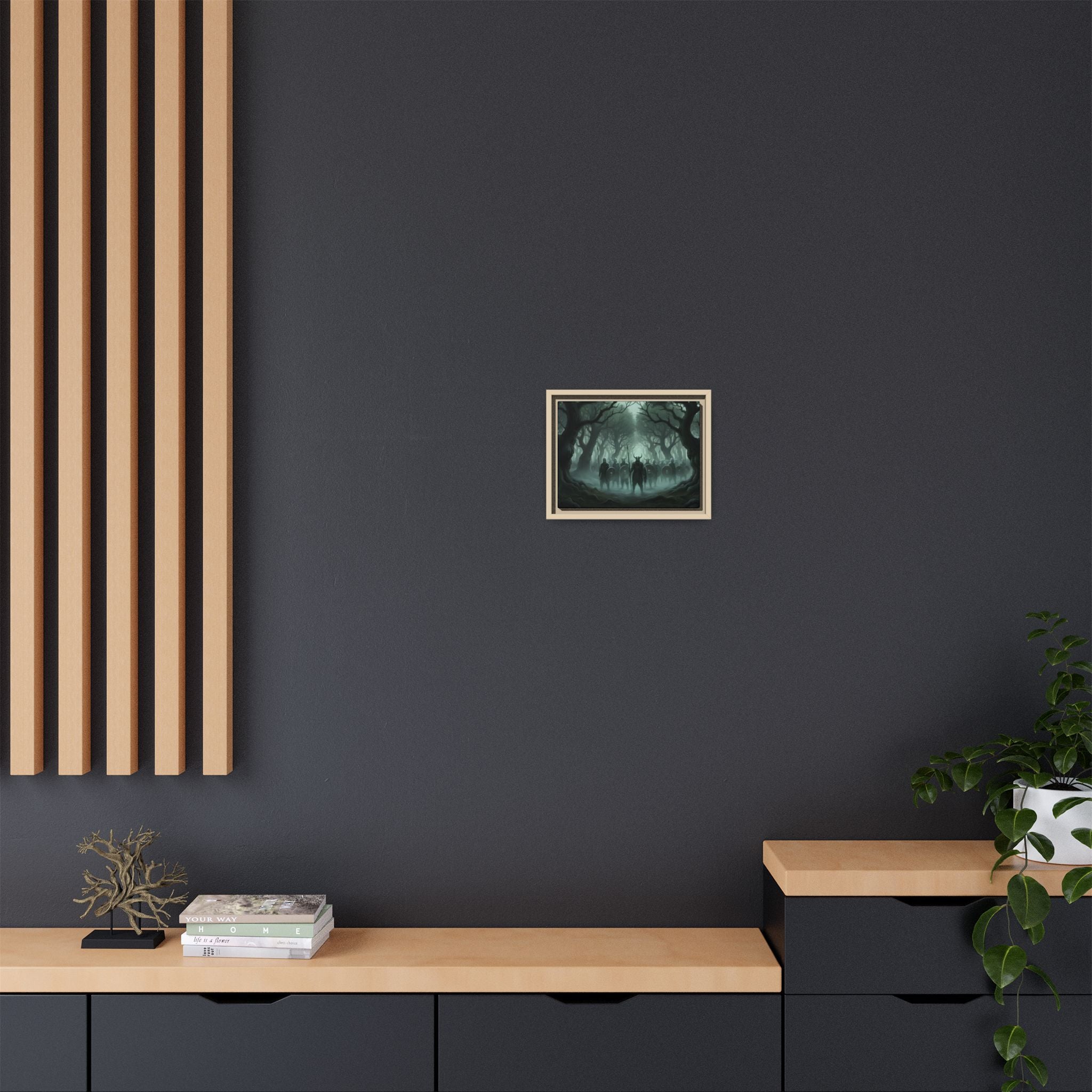 Viking Warriors Matte Framed Canvas — "Viking Ghosts of Kingley Vale"