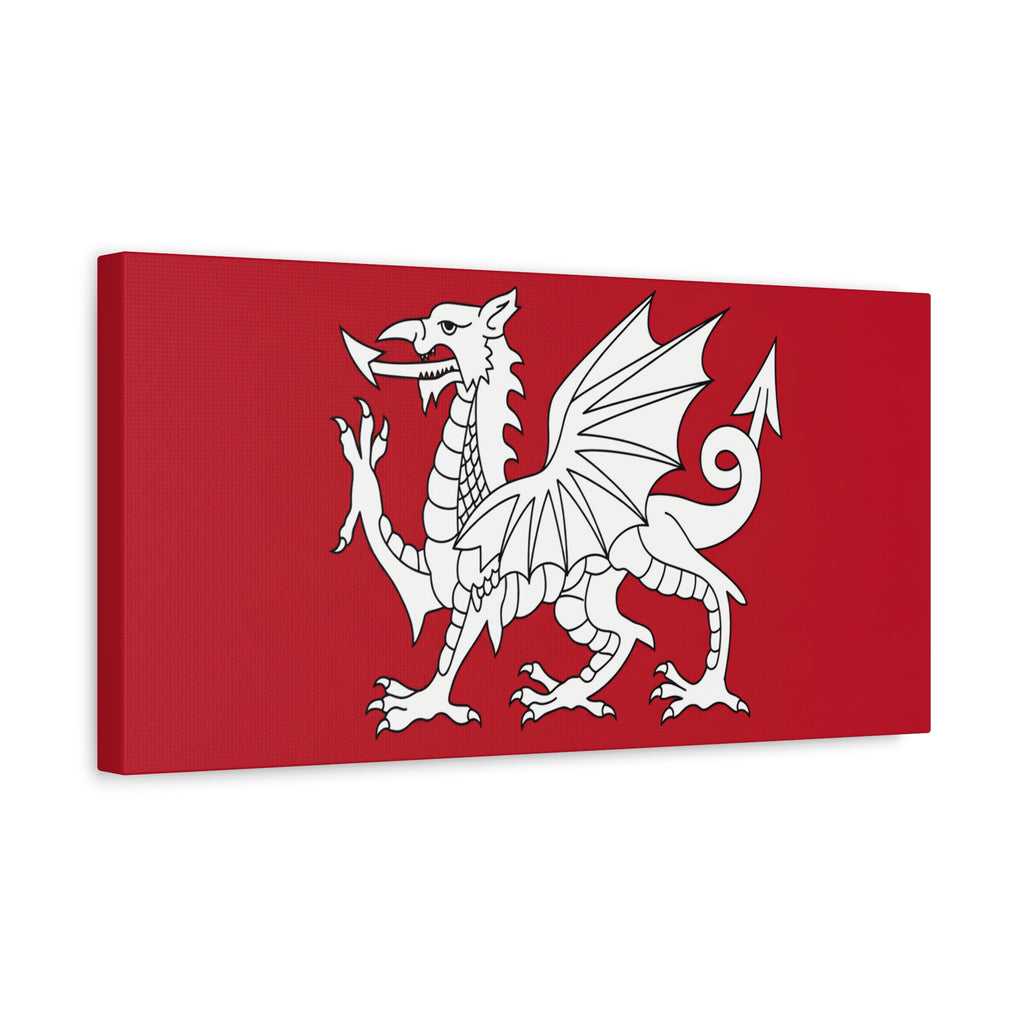White Dragon of Wessex — Anglo-Saxon Heraldic Matte Canvas Print | Saxon Wall Art
