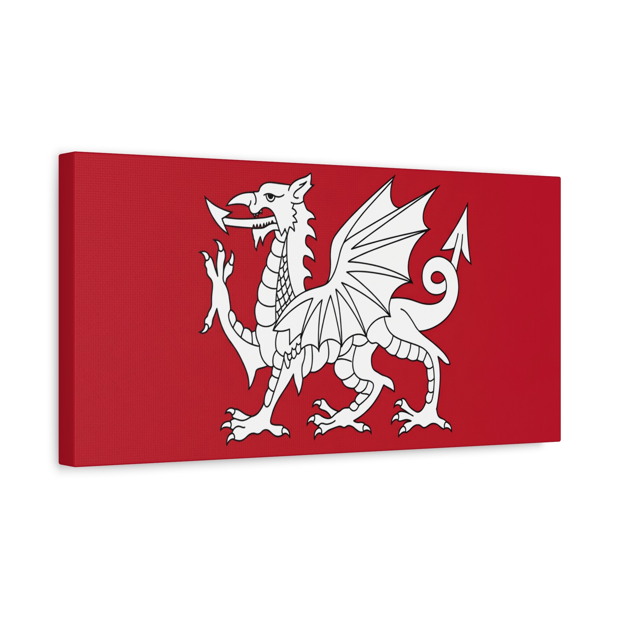 White Dragon of Wessex — Anglo-Saxon Heraldic Matte Canvas Print | Saxon Wall Art