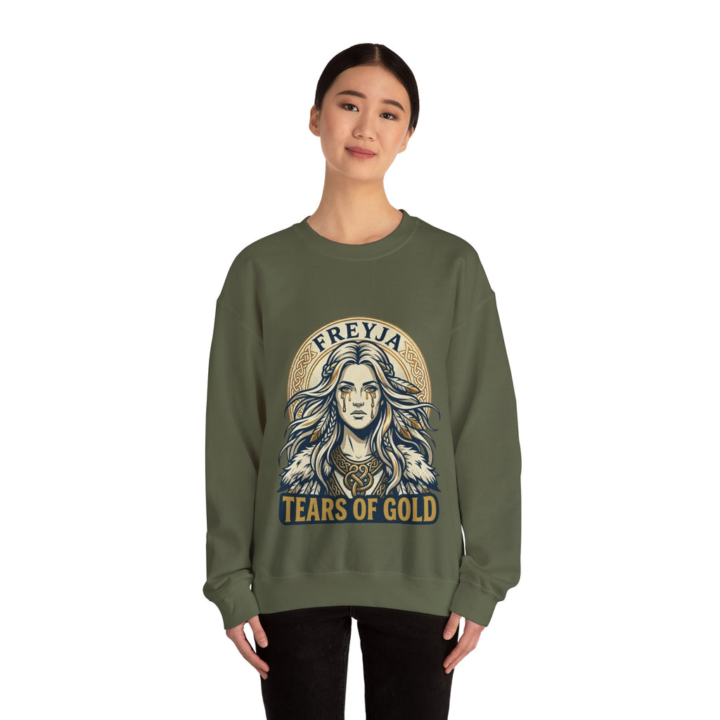 Freyja Tears of Gold Unisex Norse Goddess Sweatshirt – Adult Viking Mythology Top