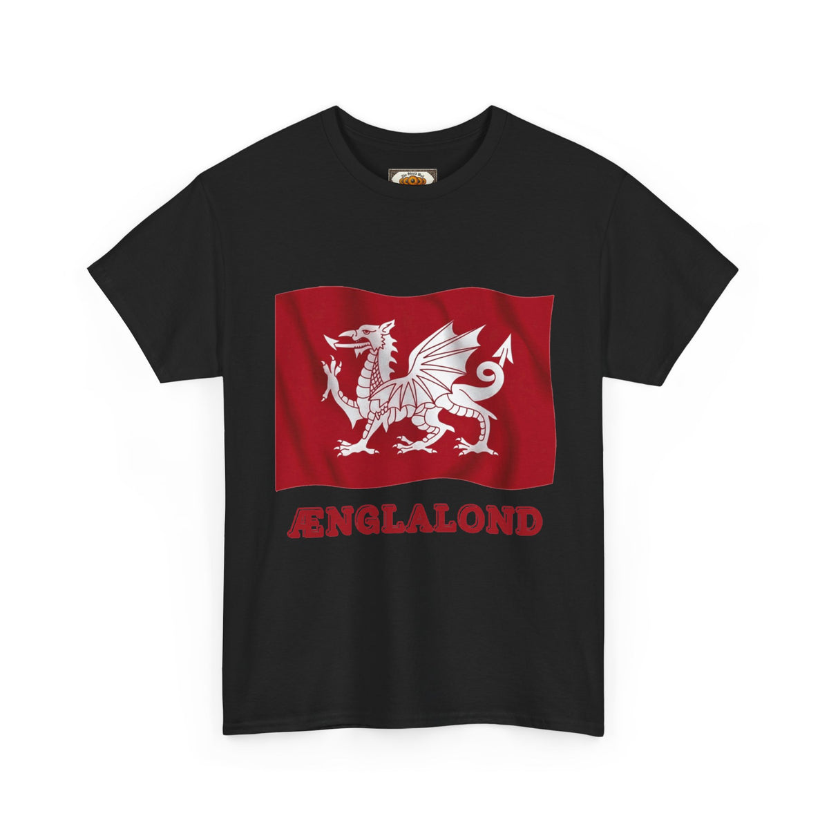 Ænglalond — White Dragon Wavy Flag T-Shirt | Heritage Clothing