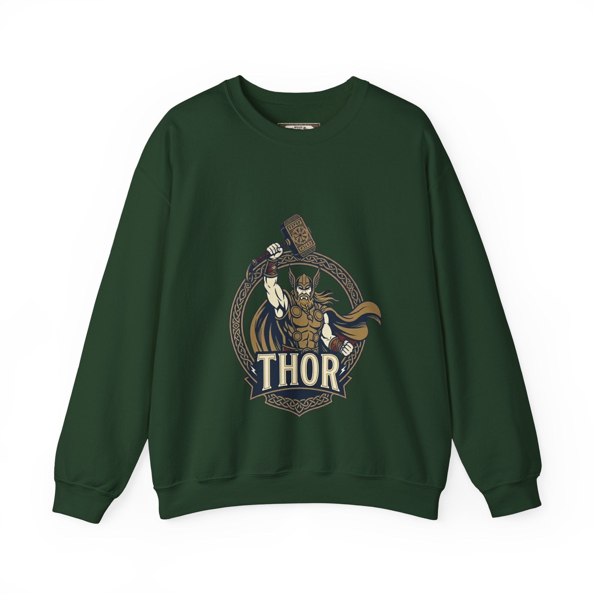 Thor Hammer Crewneck Sweatshirt | Unisex Norse Mythology Graphic Sweatshirt