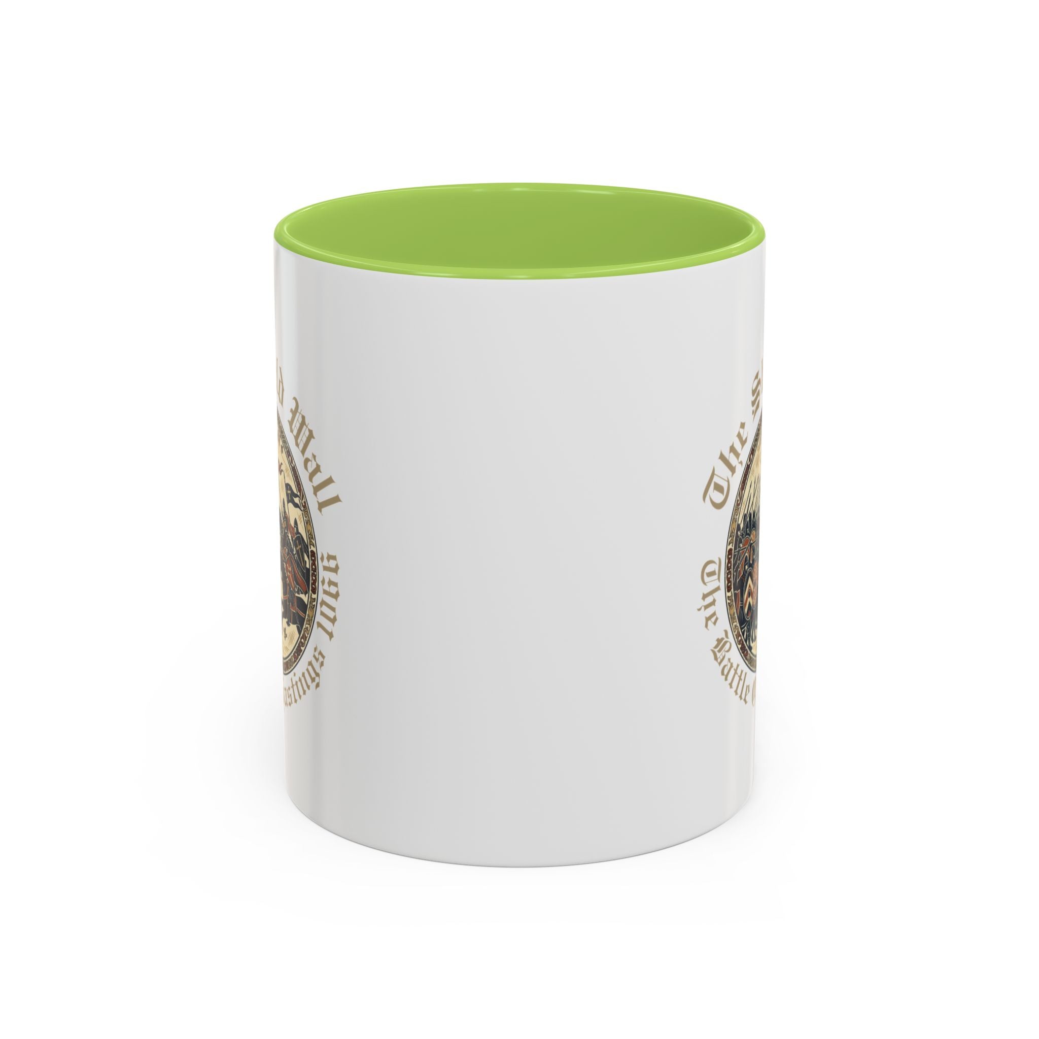 Shield Wall Accent Mug — The Battle of Hastings 1066 (Bayeux Tapestry Style)