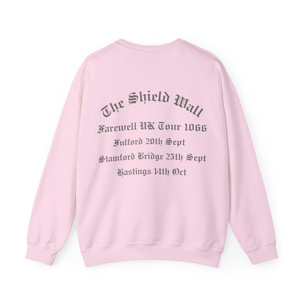The Shield Wall Farewell UK Tour 1066 Sweatshirt — Unisex Adult Battle Dates Back Print