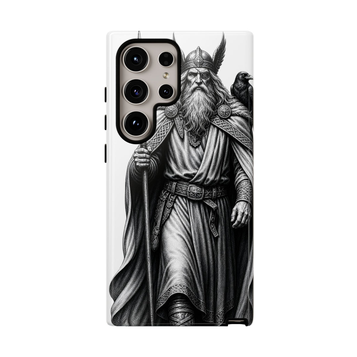 Odin & Woden Phone Case — Norse Mythology Guardian Illustration | Protective Viking Heritage Cover | Heritage Clothing