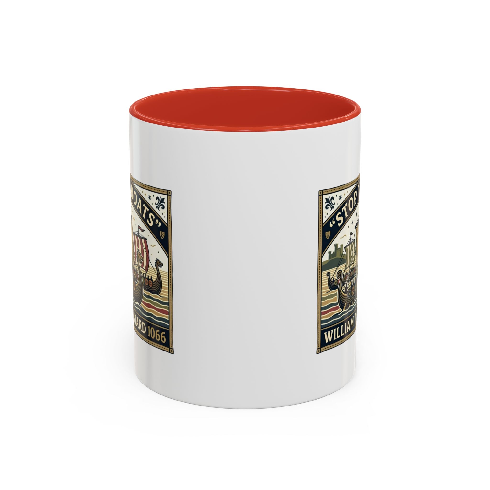 "Stop the Boats" Norman Protest Accent Coffee Mug — William the Bastard 1066 — 11oz