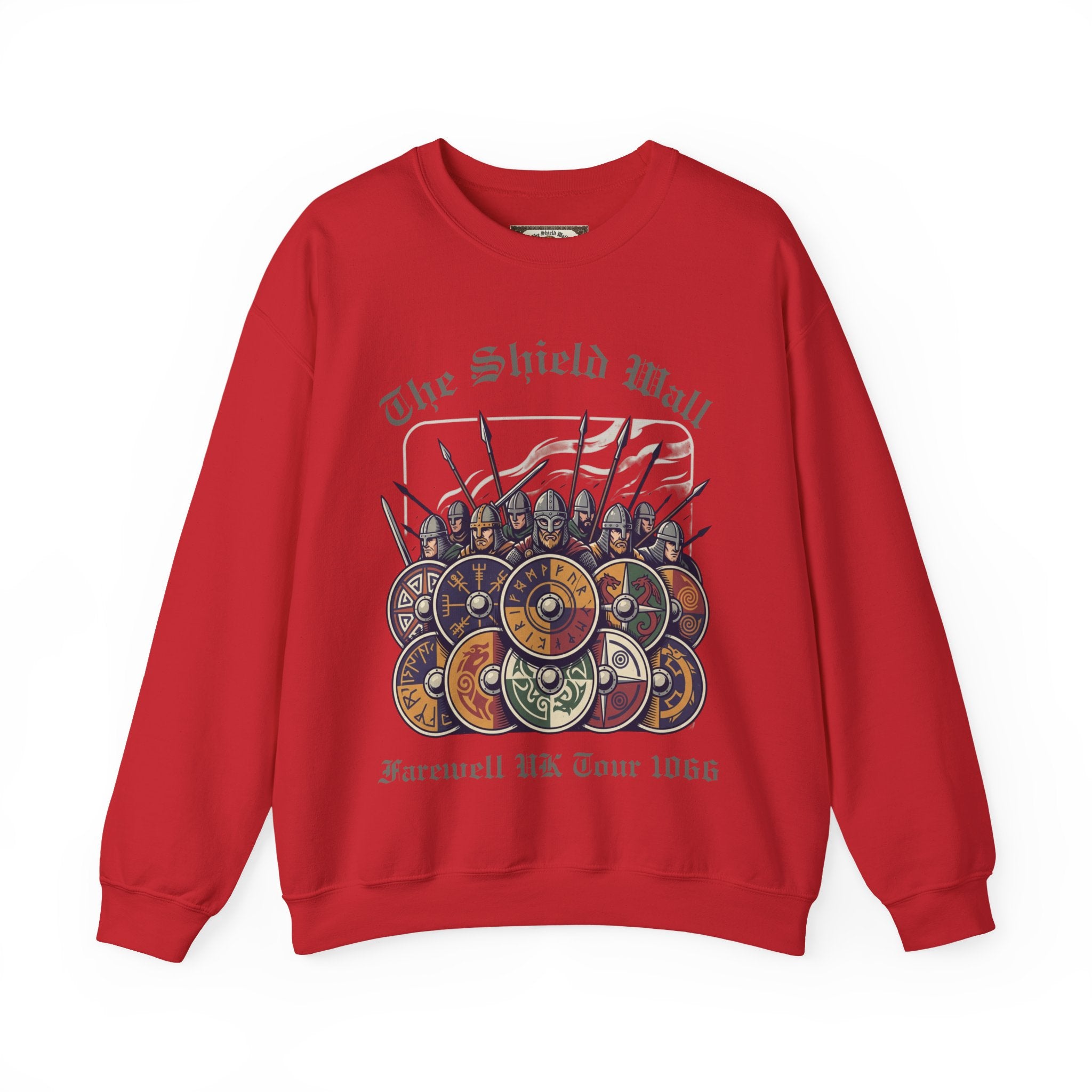 The Shield Wall Farewell UK Tour 1066 Sweatshirt — Unisex Adult Battle Dates Back Print
