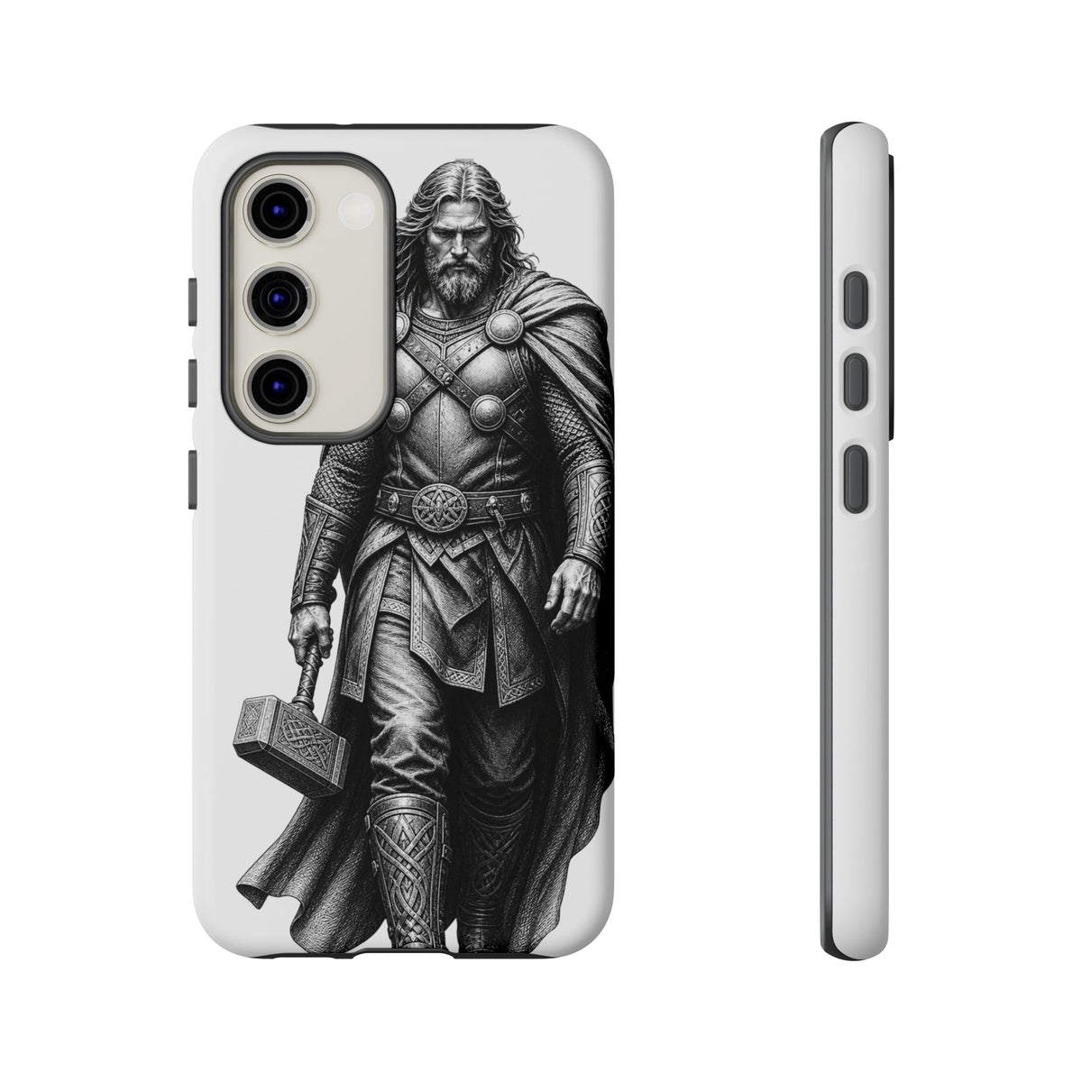 Thor & Thunor Phone Case — Norse Hammer Mjölnir Warrior Illustration | Heritage Clothing