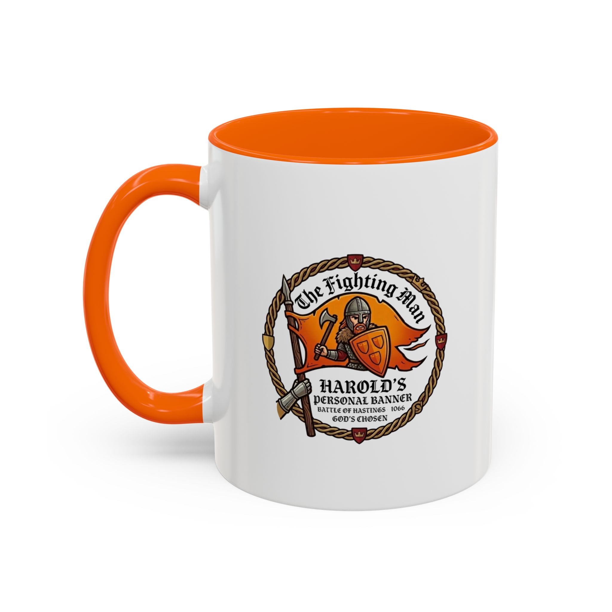 King Harold The Fighting Man Axe Banner Accent Coffee Mug — 11/15oz Last Anglo Saxon King