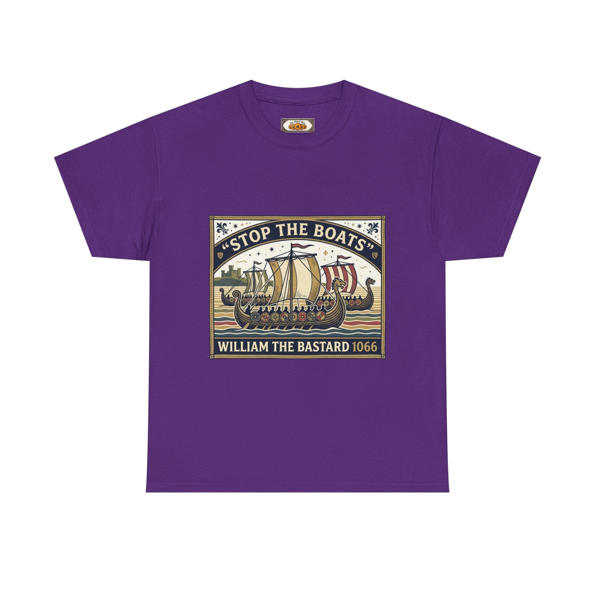 English History Tee — "Stop the Boats The Norman Conquest 1066" Protest T‑Shirt