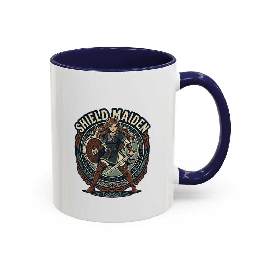 Shield Maiden Coffee Mug | Anglo-Saxon Warrior Woman | 11oz Accent Mug