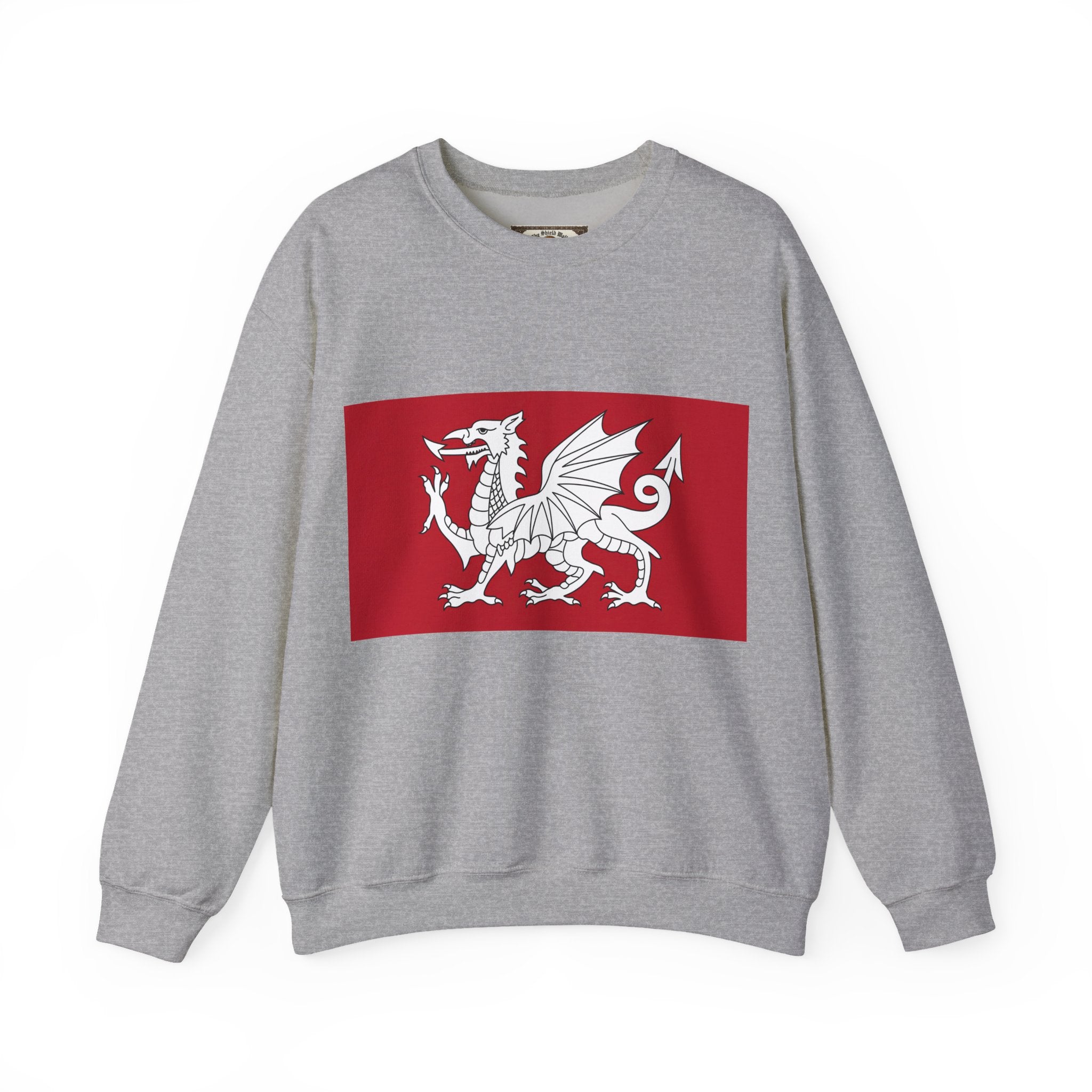 Wessex White Dragon Crewneck Sweatshirt — Anglo-Saxon England Emblem | Heritage Clothing