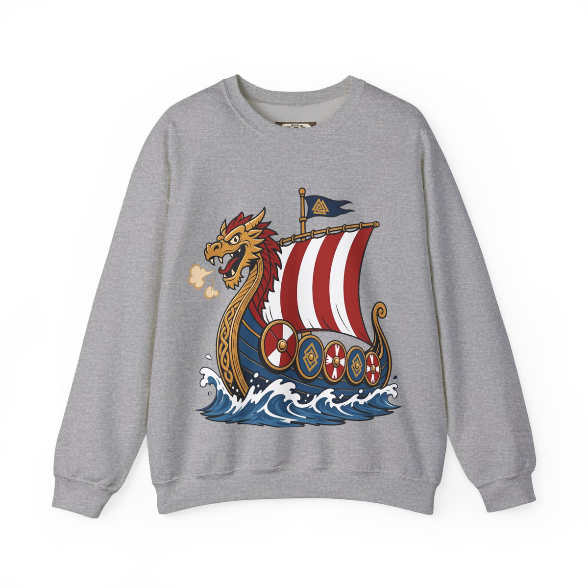 Dragonship Sweatshirt — Caricature Viking Drakkar | Heritage Clothing