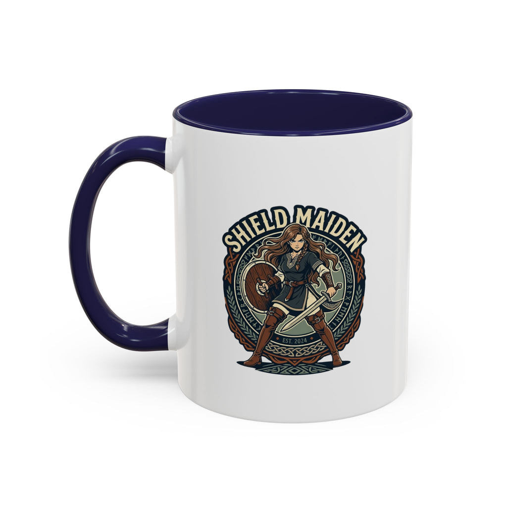 Shield Maiden Coffee Mug | Anglo-Saxon Warrior Woman | 11oz Accent Mug