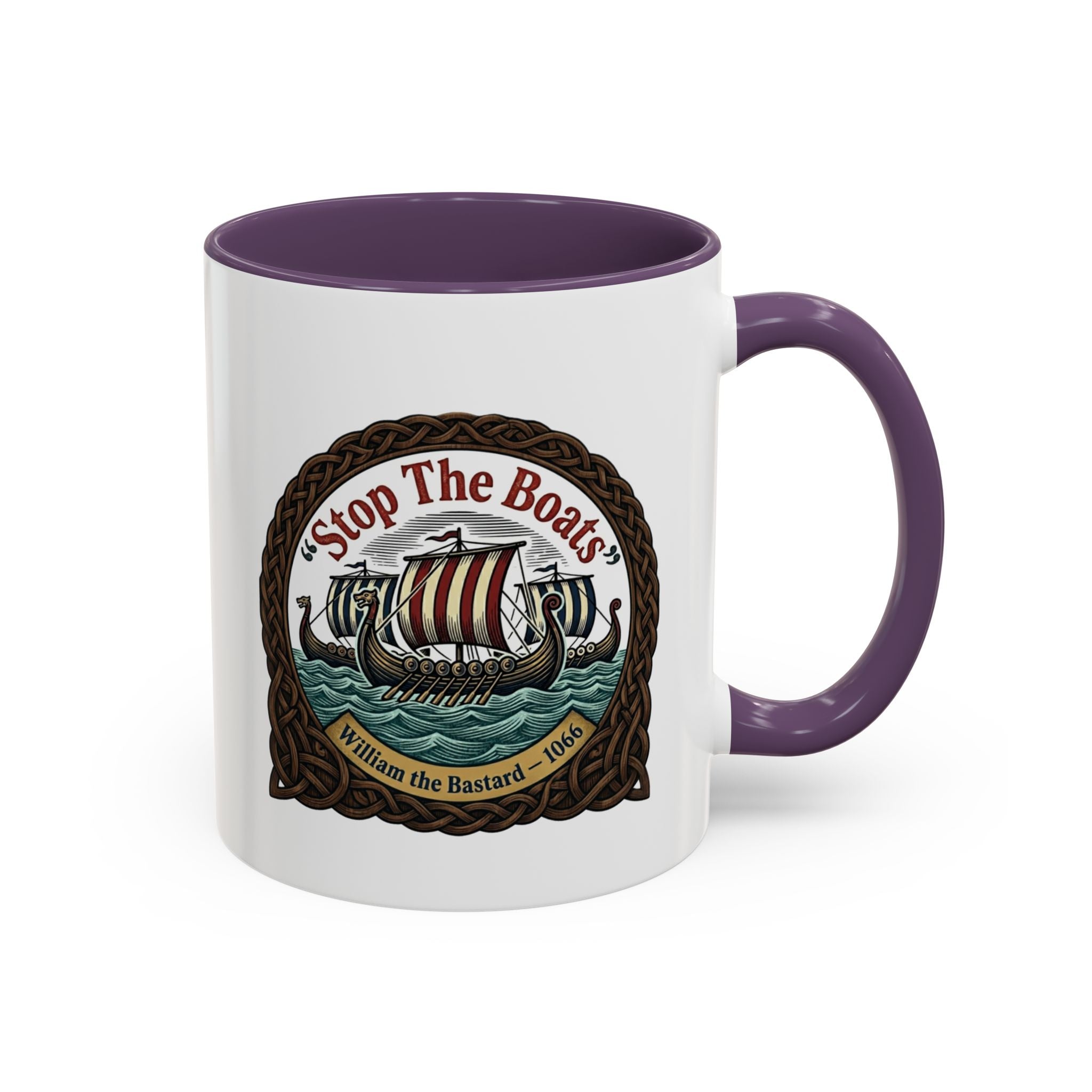 "Stop the Boats" Norman Protest Accent Coffee Mug — William the Bastard 1066 — 11oz