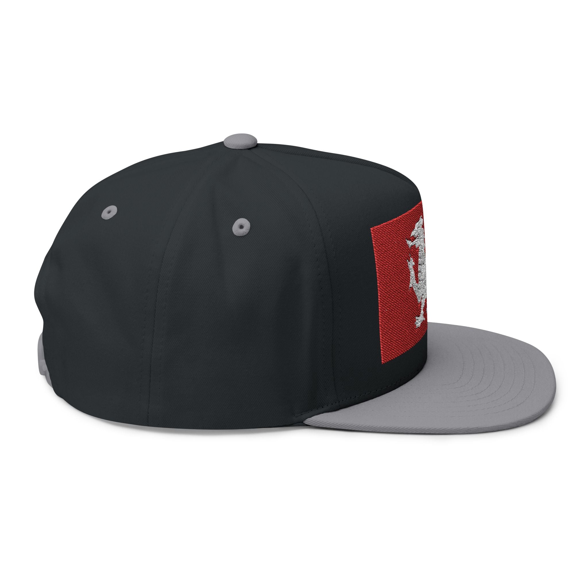 Wessex White Dragon Embroidered Flat Bill Cap — Anglo-Saxon Snapback | Heritage Clothing