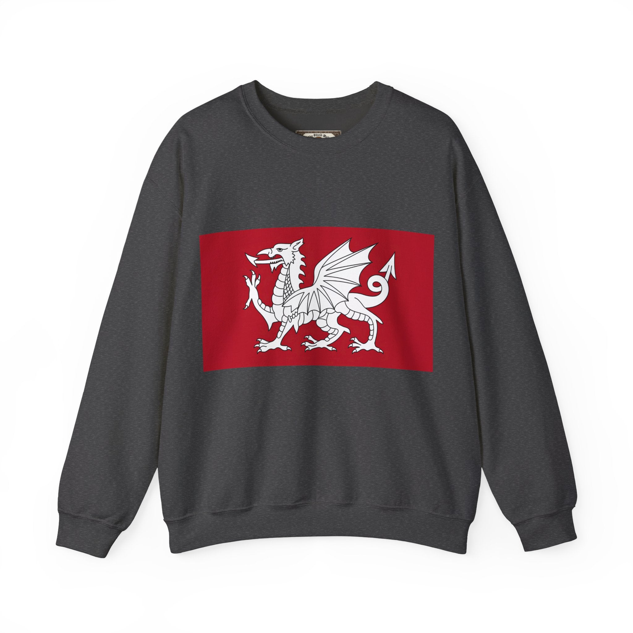 Wessex White Dragon Crewneck Sweatshirt — Anglo-Saxon England Emblem | Heritage Clothing