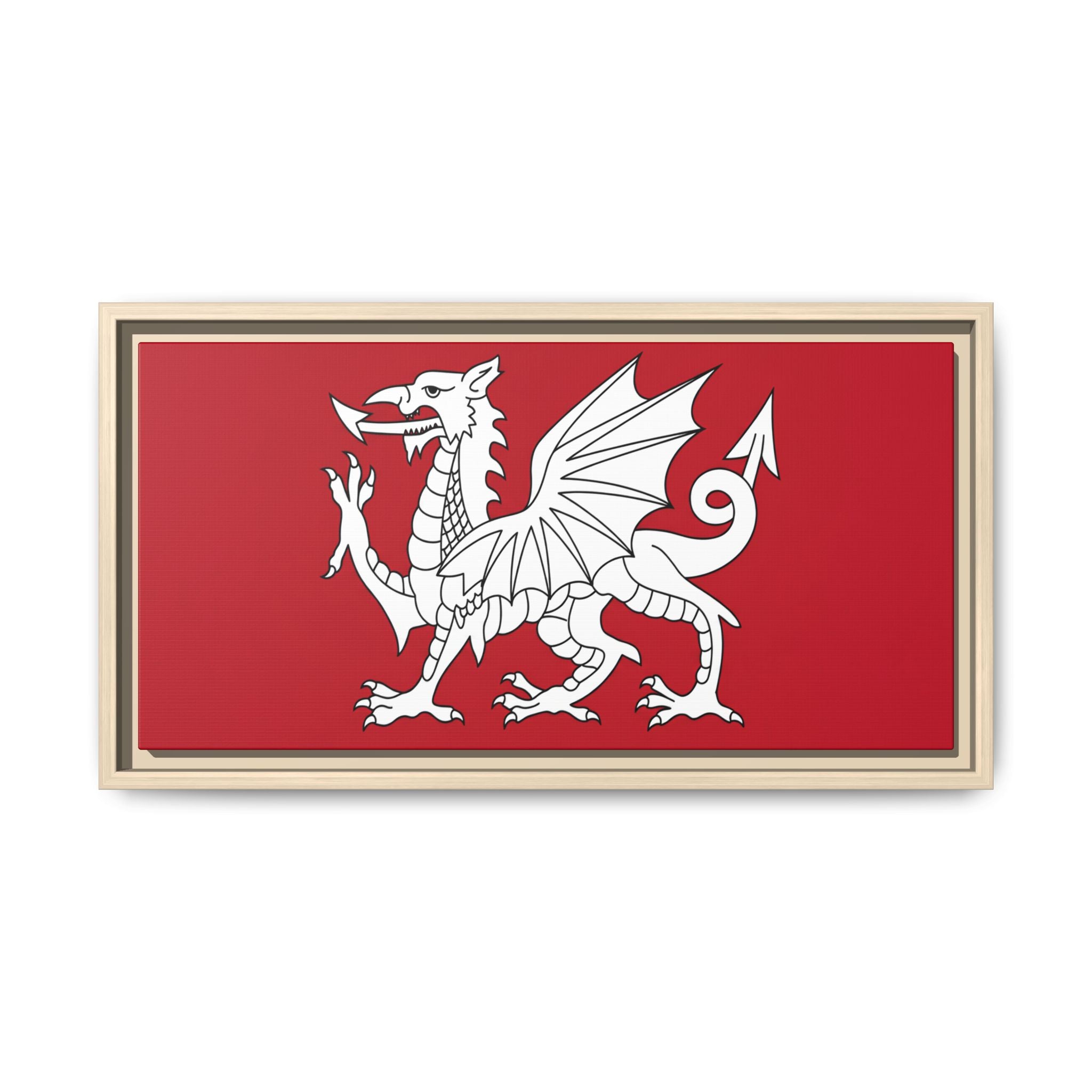 White Dragon of Wessex — Anglo-Saxon Heraldic Framed Canvas Print | Saxon Wall Art