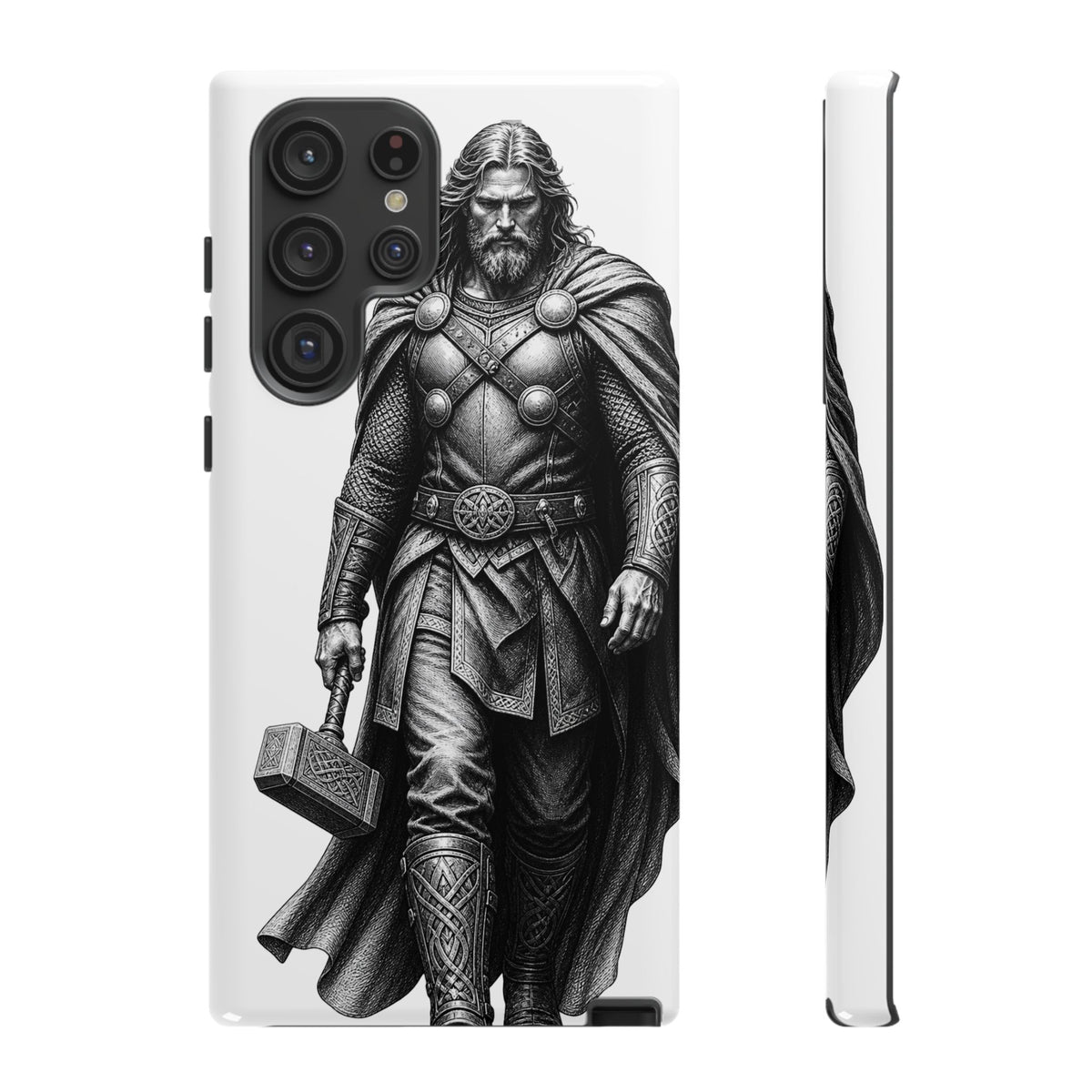 Thor & Thunor Phone Case — Norse Hammer Mjölnir Warrior Illustration | Heritage Clothing