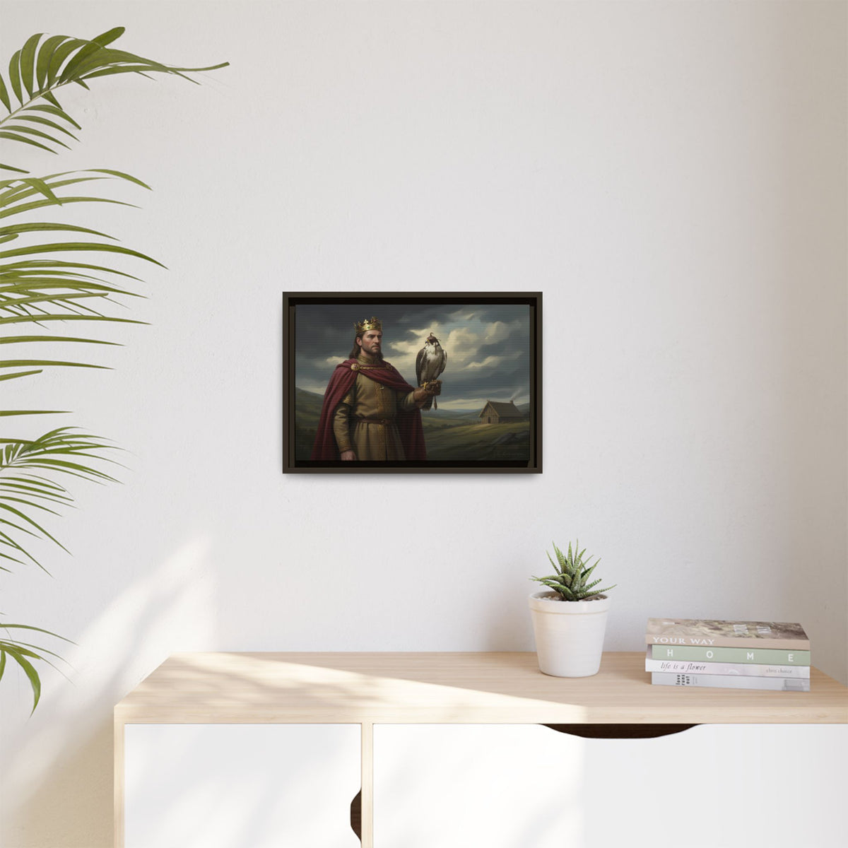 King Harold II Framed Canvas Print — The Falcon King | Heritage Wall Art