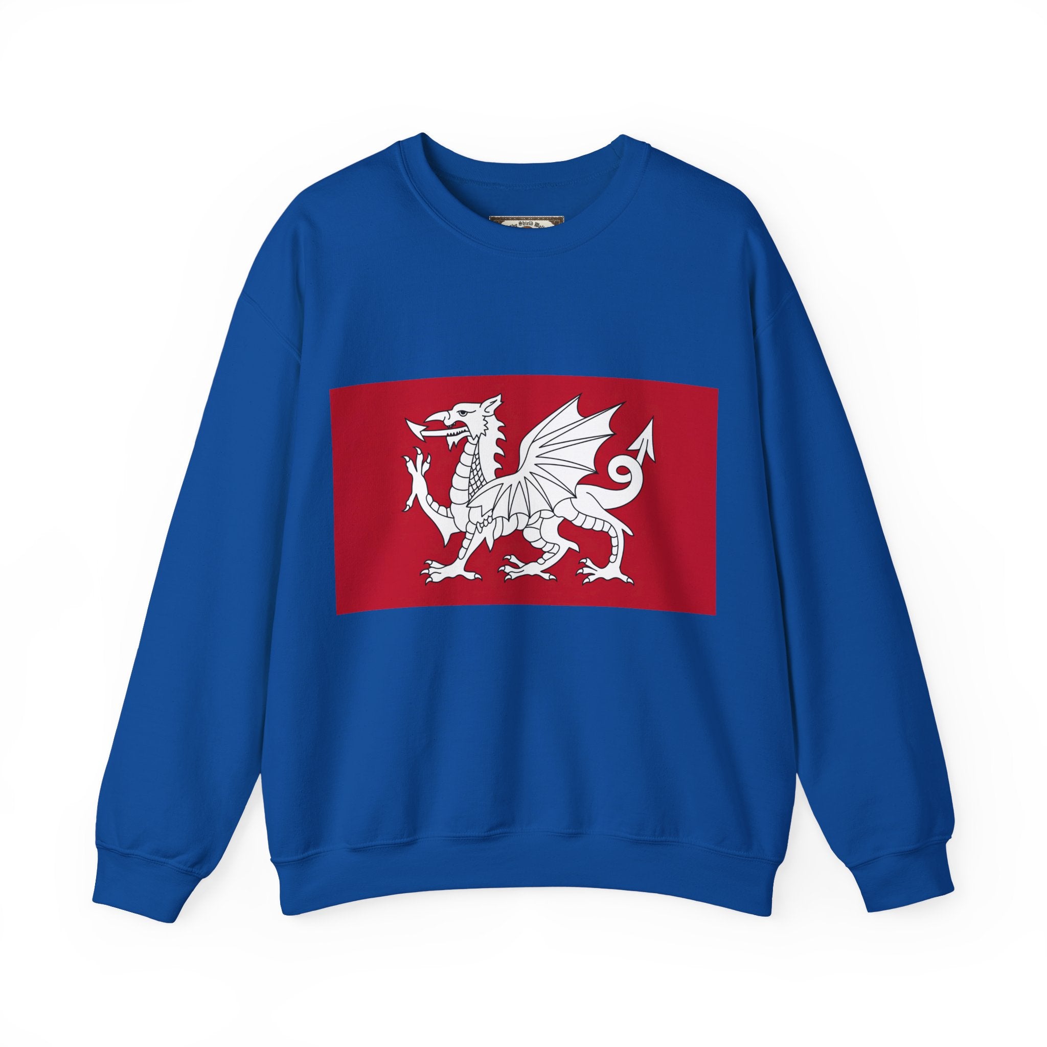 Wessex White Dragon Crewneck Sweatshirt — Anglo-Saxon England Emblem | Heritage Clothing