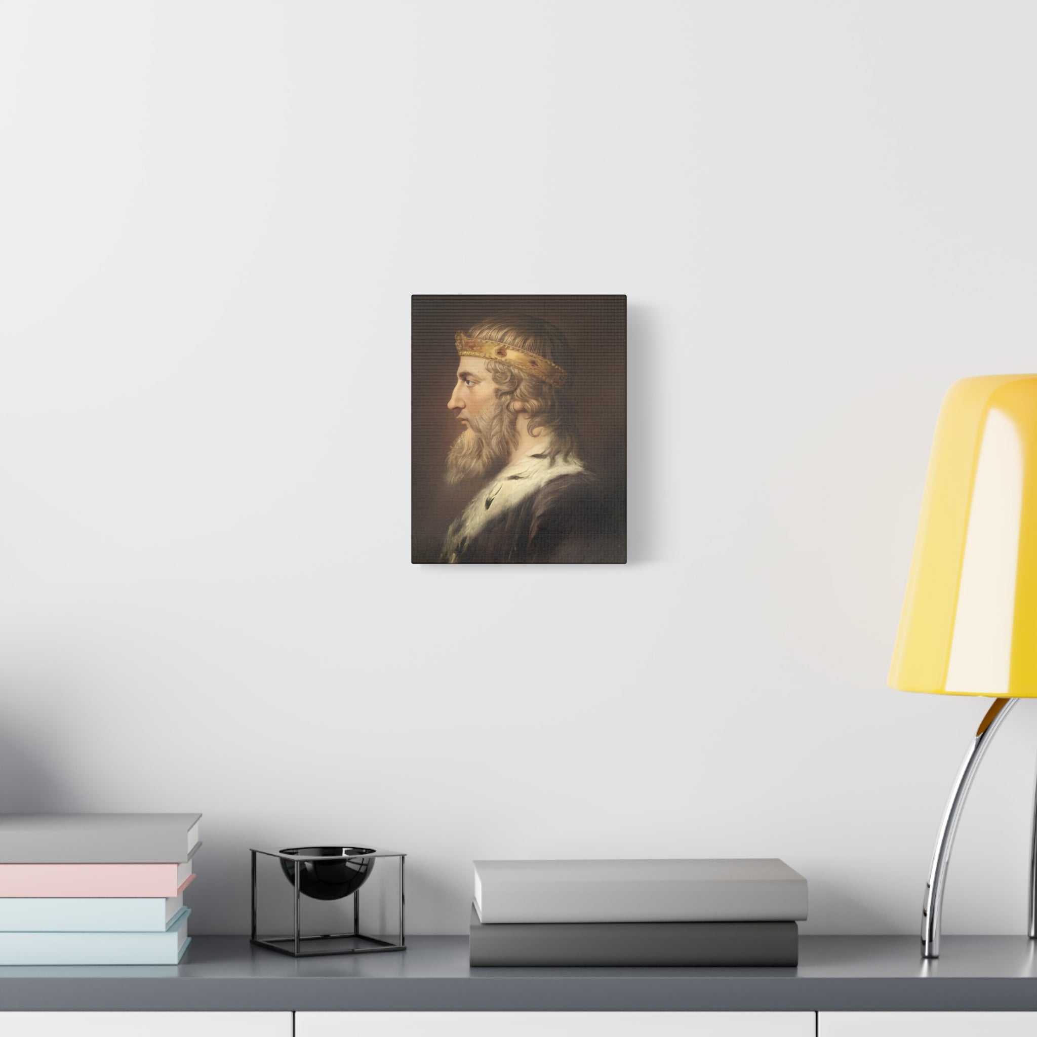 Alfred the Great Stretched Canvas Print | Unframed Matte Wall Art | Samuel Woodforde 1790