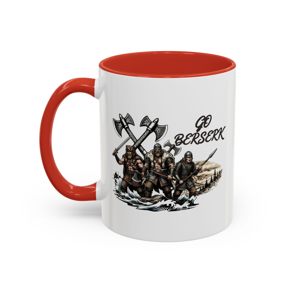 Go Berserk Mug — Three Viking Berserkers Norse Heritage Accent Ceramic Mug 11oz | Heritage Clothing