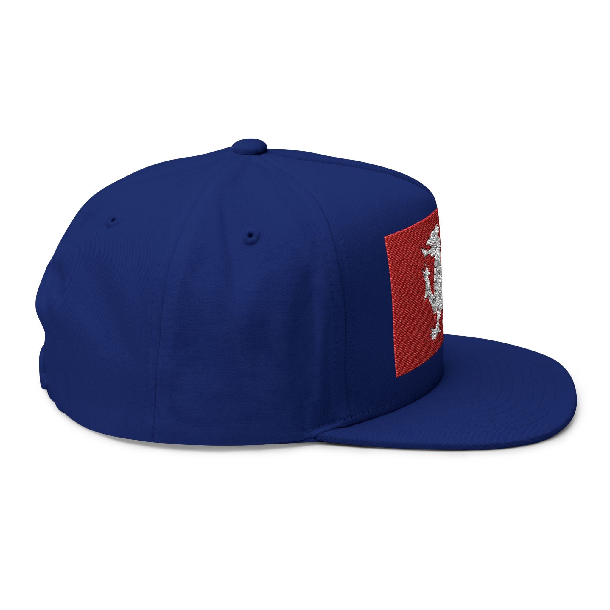 Wessex White Dragon Embroidered Flat Bill Cap — Anglo-Saxon Snapback | Heritage Clothing