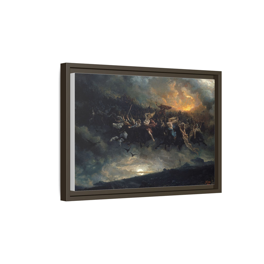 The Wild Hunt of Odin Framed Canvas Print | Norse Mythology Wall Art | Peter Nicolai Arbo 1872