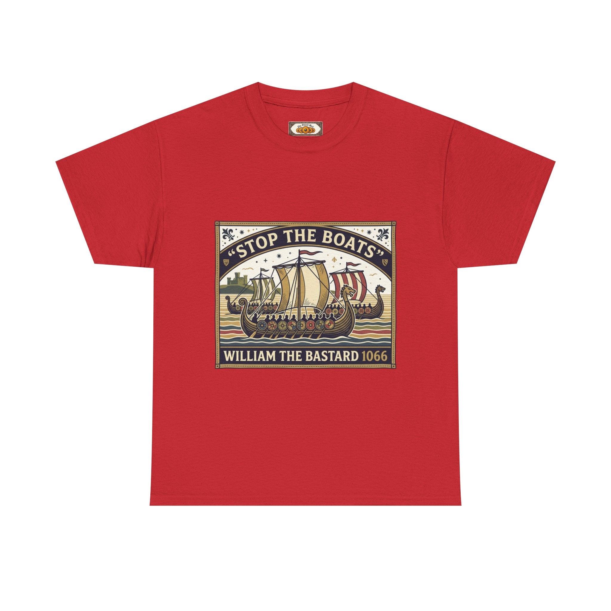English History Tee — "Stop the Boats The Norman Conquest 1066" Protest T‑Shirt