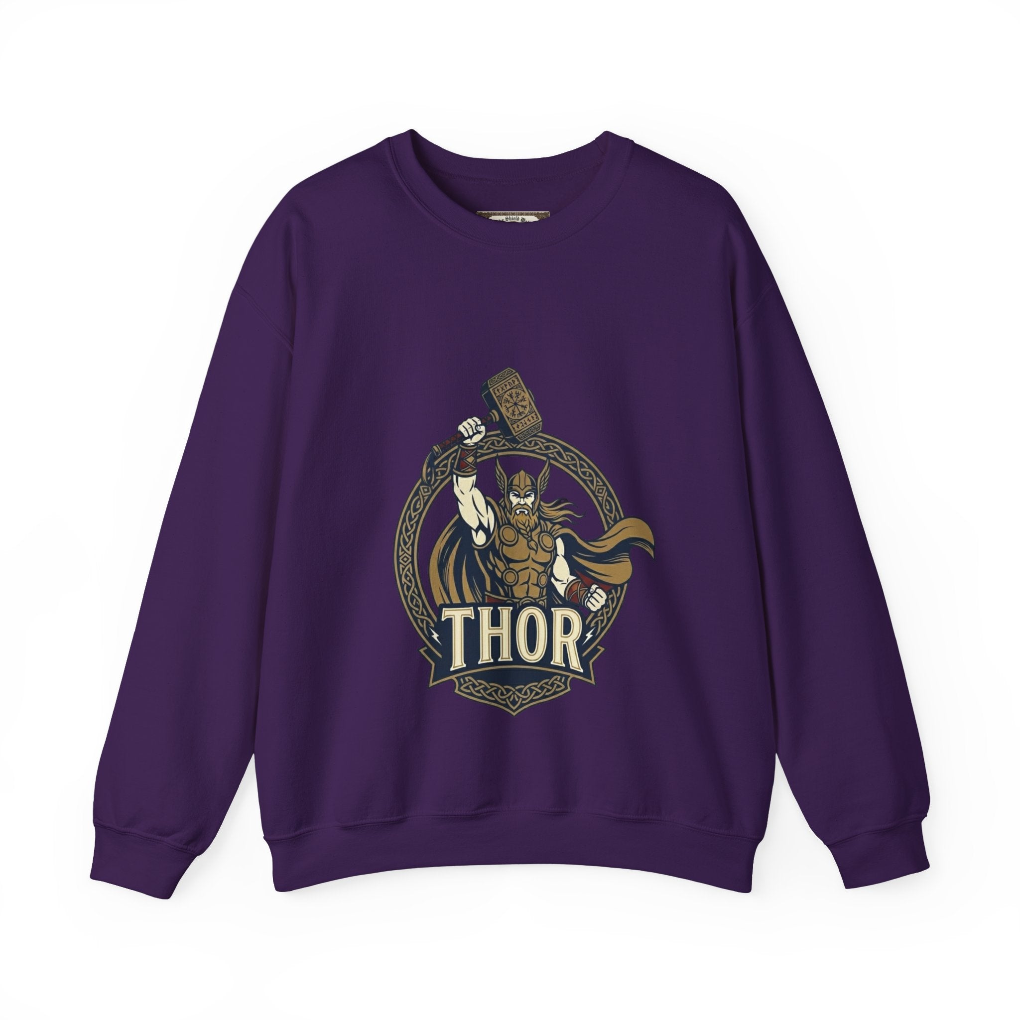 Thor Hammer Crewneck Sweatshirt | Unisex Norse Mythology Graphic Sweatshirt