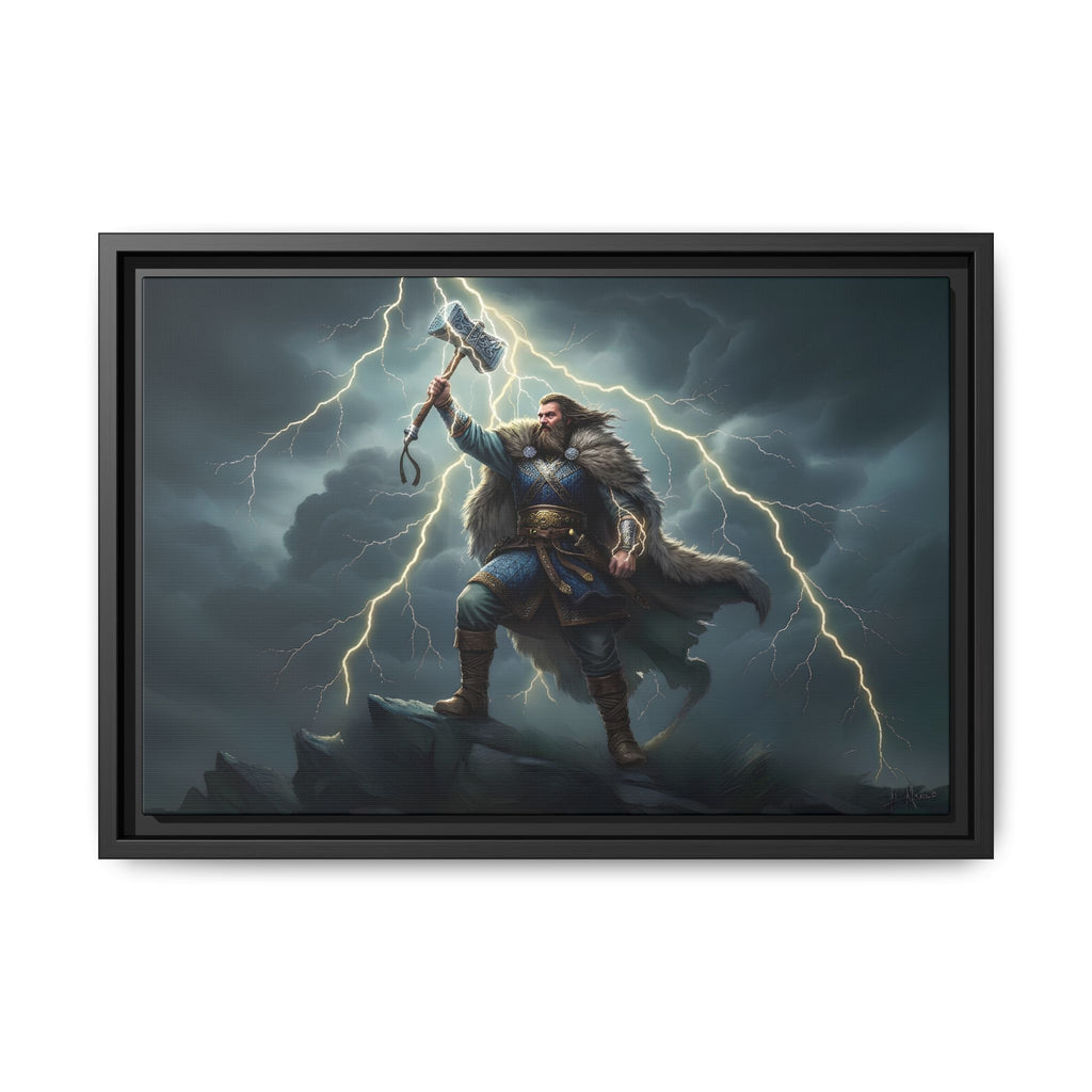The Thunderer Framed Canvas Print — Thunor Anglo-Saxon God of Thunder | Heritage Wall Art