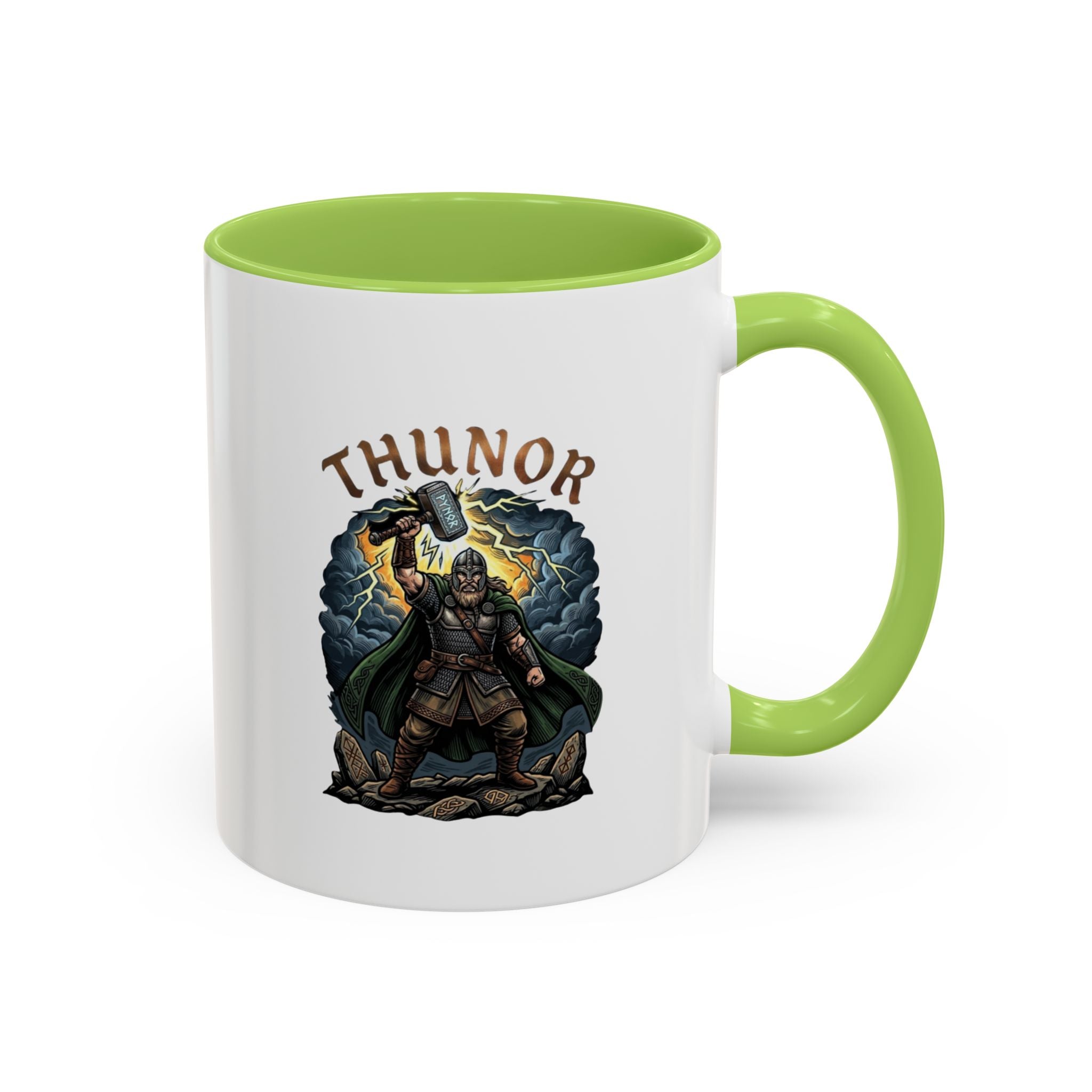 Thunor Hammer Coffee Mug — Anglo-Saxon God of Thunder | 11oz Accent Mug