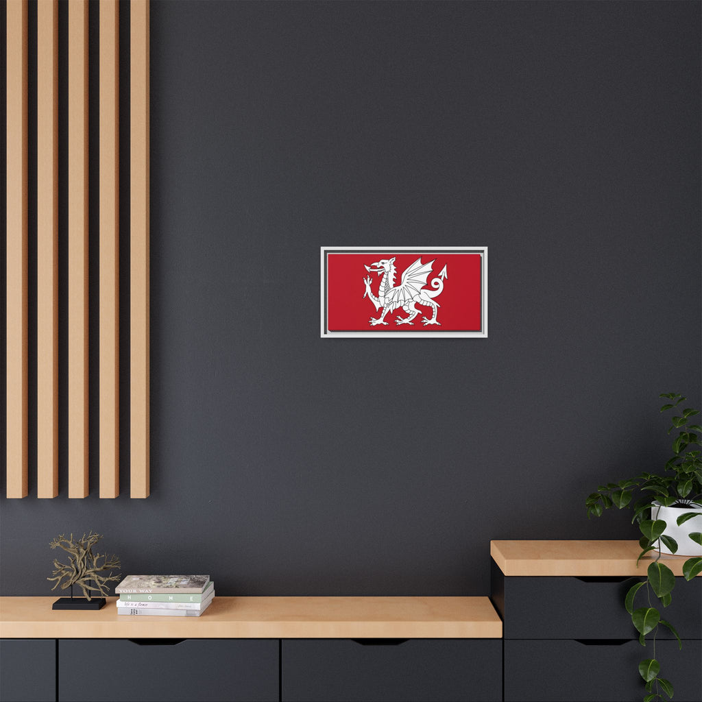 White Dragon of Wessex — Anglo-Saxon Heraldic Framed Canvas Print | Saxon Wall Art