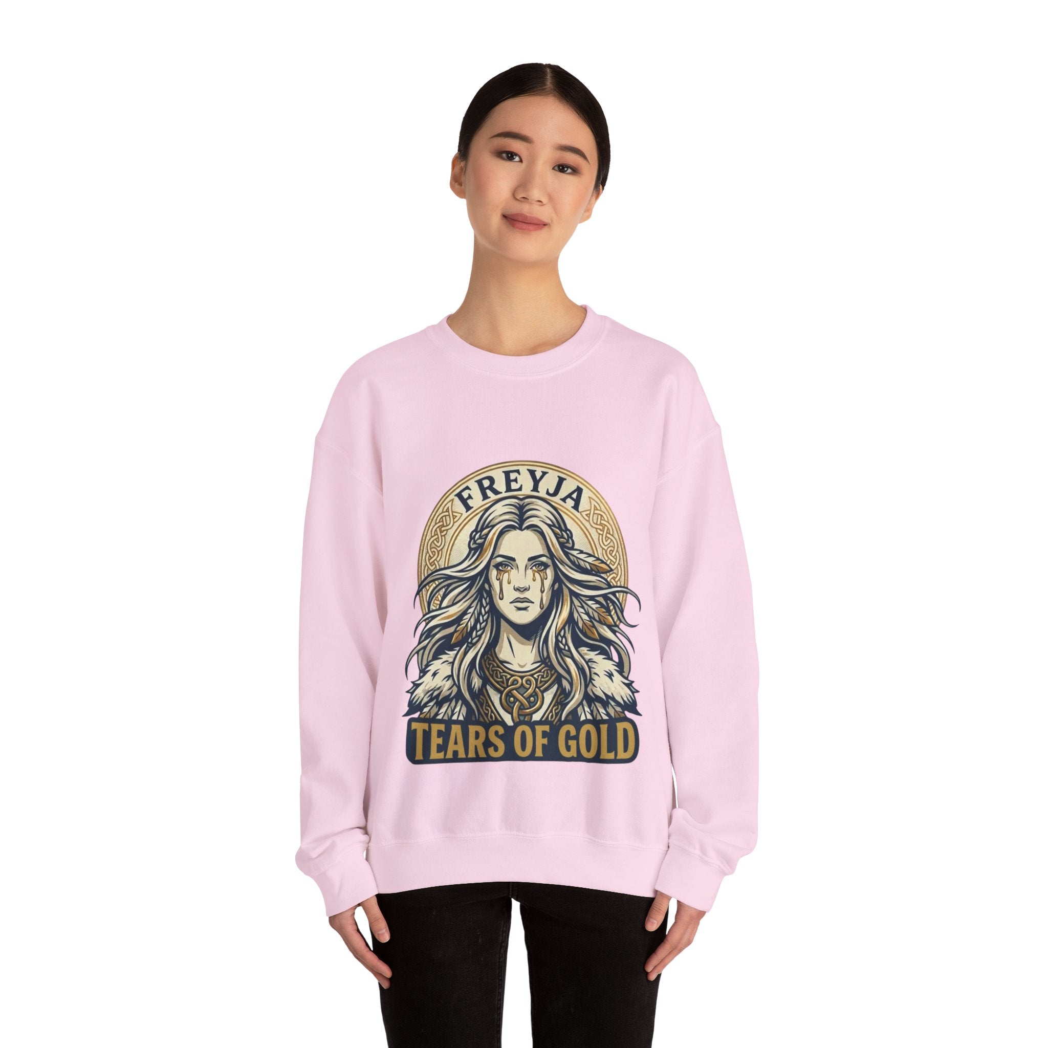 Freyja Tears of Gold Unisex Norse Goddess Sweatshirt – Adult Viking Mythology Top