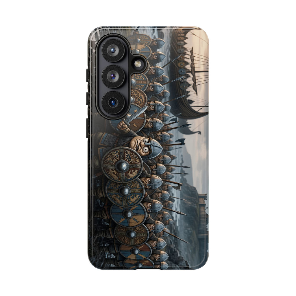 Viking Shield Wall Phone Case — Norse Longship Battle Design | Heritage Clothing