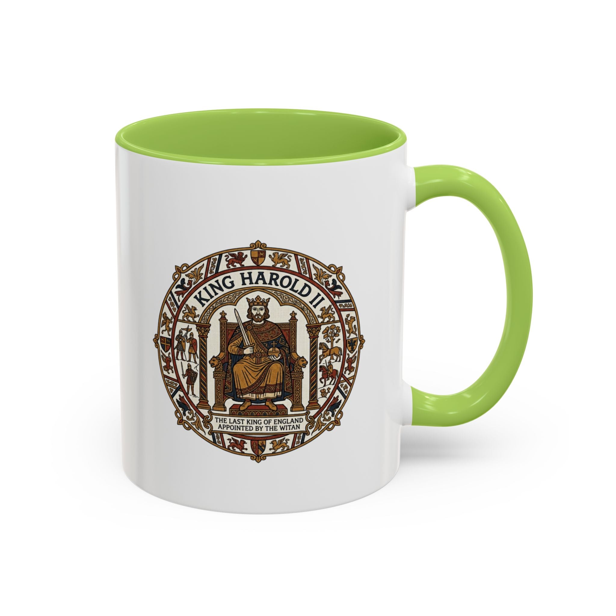 King Harold II Crest Mug — Bayeux Tapestry Medieval Coffee Cup (11oz)