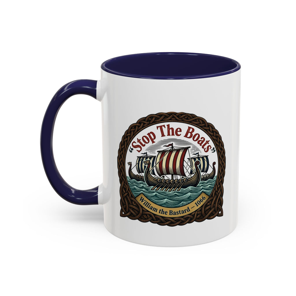 "Stop the Boats" Norman Protest Accent Coffee Mug — William the Bastard 1066 — 11oz