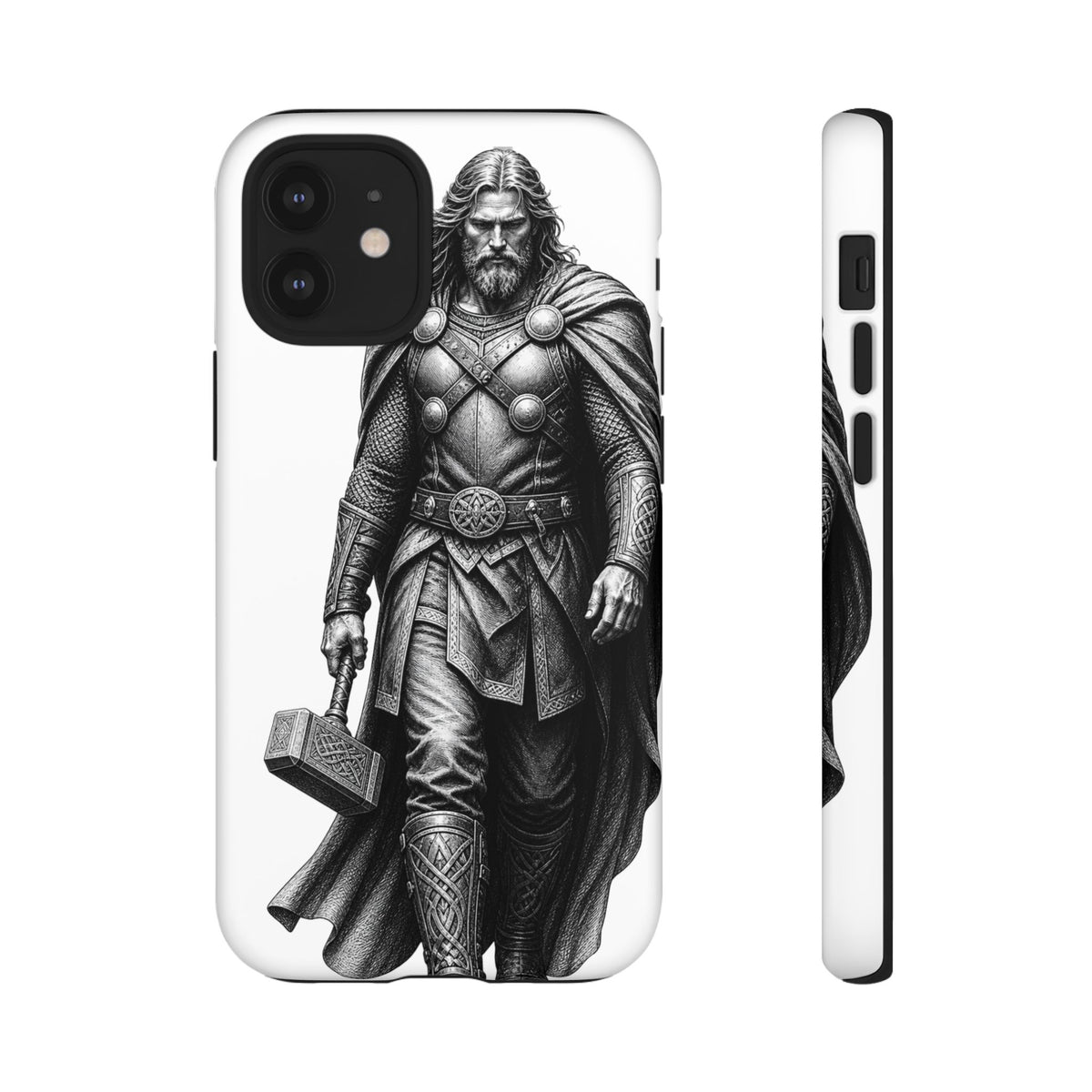 Thor & Thunor Phone Case — Norse Hammer Mjölnir Warrior Illustration | Heritage Clothing