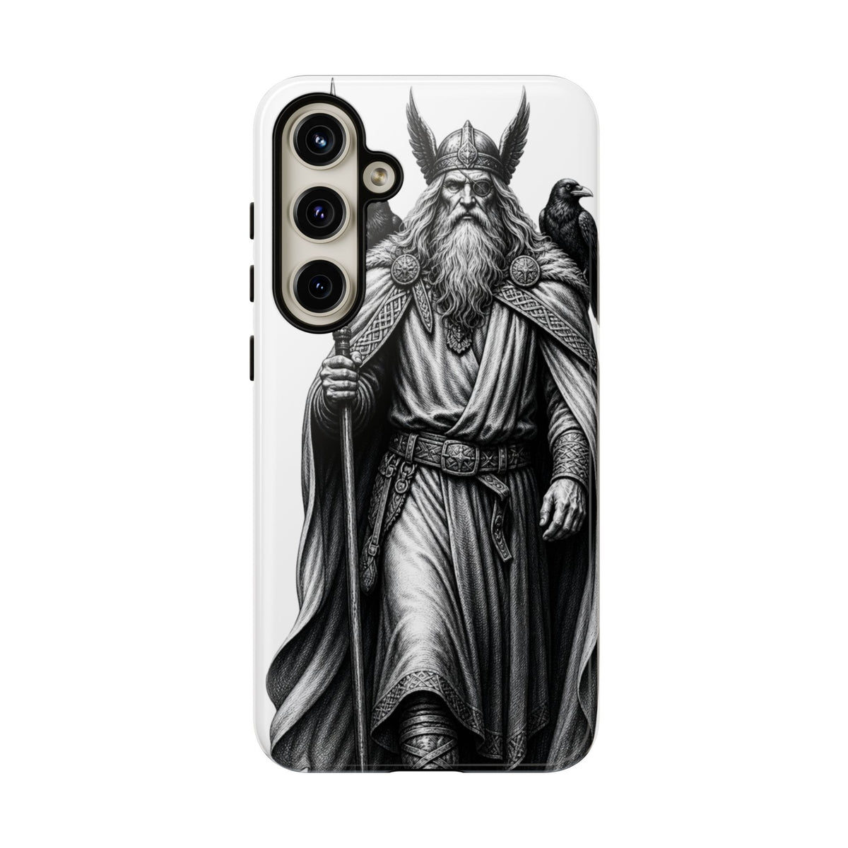 Odin & Woden Phone Case — Norse Mythology Guardian Illustration | Protective Viking Heritage Cover | Heritage Clothing