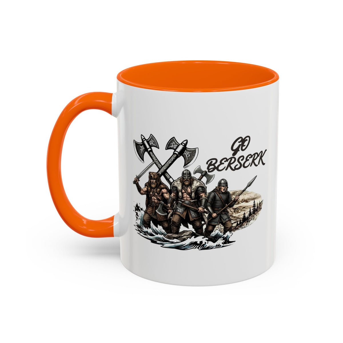 Go Berserk Mug — Three Viking Berserkers Norse Heritage Accent Ceramic Mug 11oz | Heritage Clothing