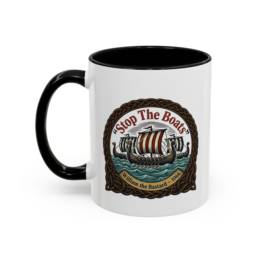 "Stop the Boats" Norman Protest Accent Coffee Mug — William the Bastard 1066 — 11oz