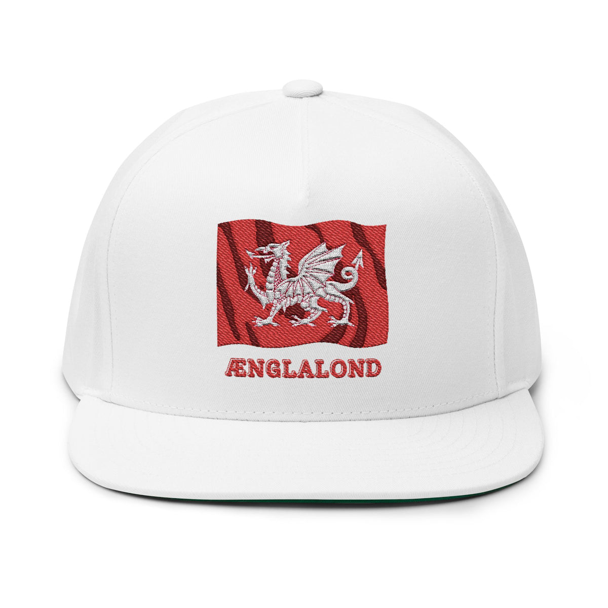 Ænglalond — White Dragon Wavy Flag Snapback Cap | Heritage Accessory