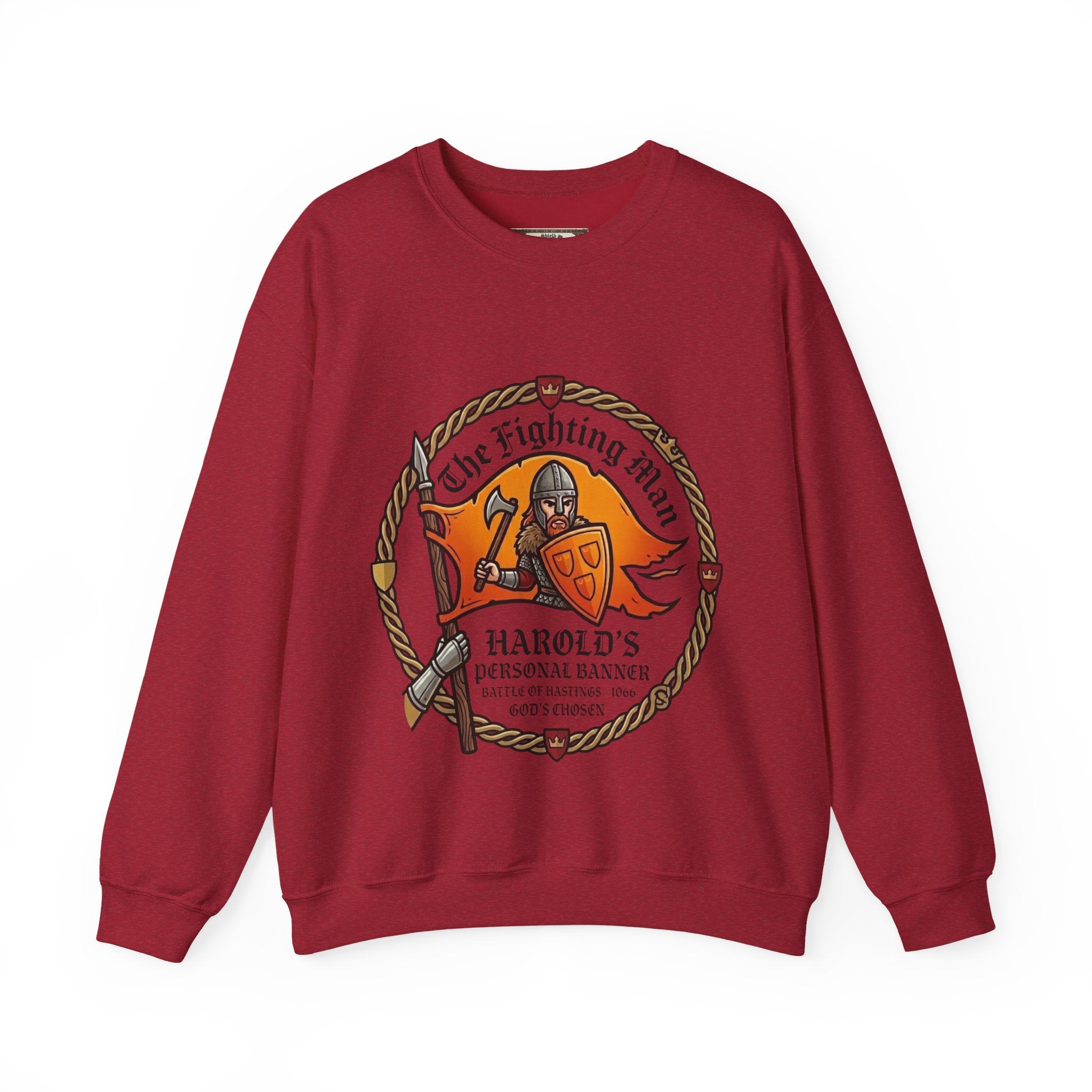 King Harold II 'The Fighting Man' Unisex Crewneck Sweatshirt — Battle of Hastings 1066 Anglo-Saxon Heritage