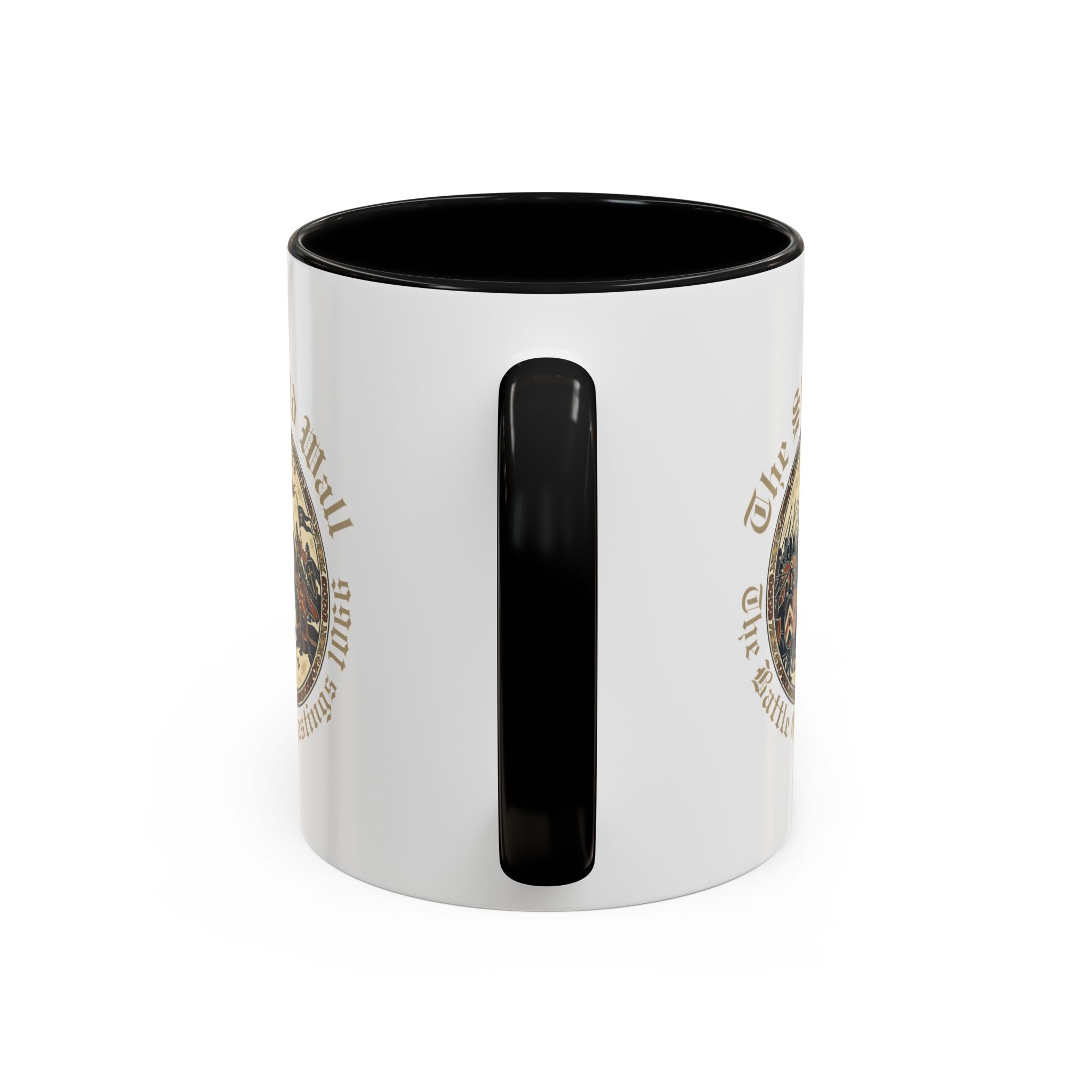 Shield Wall Accent Mug — The Battle of Hastings 1066 (Bayeux Tapestry Style)
