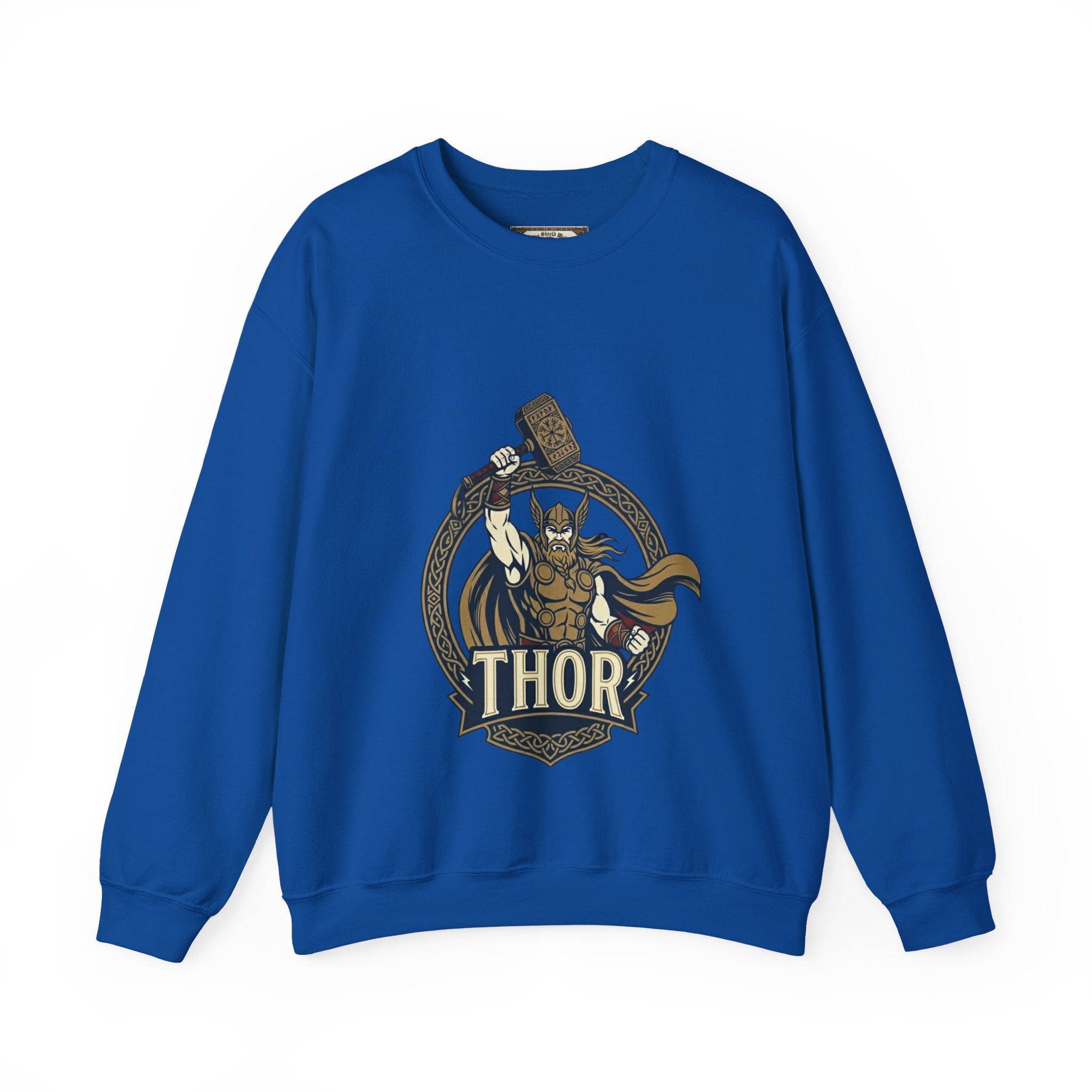 Thor Hammer Crewneck Sweatshirt | Unisex Norse Mythology Graphic Sweatshirt